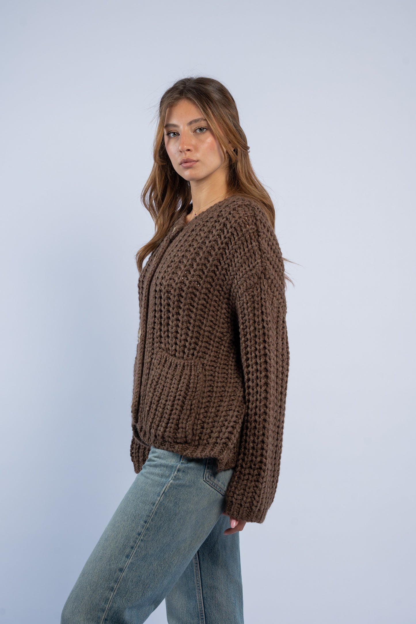 Cardigan with gold buttons