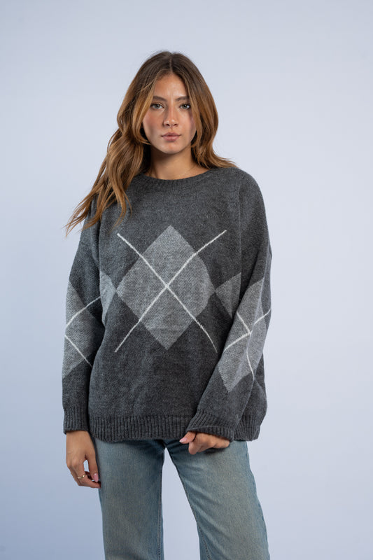Argyle wool sweater