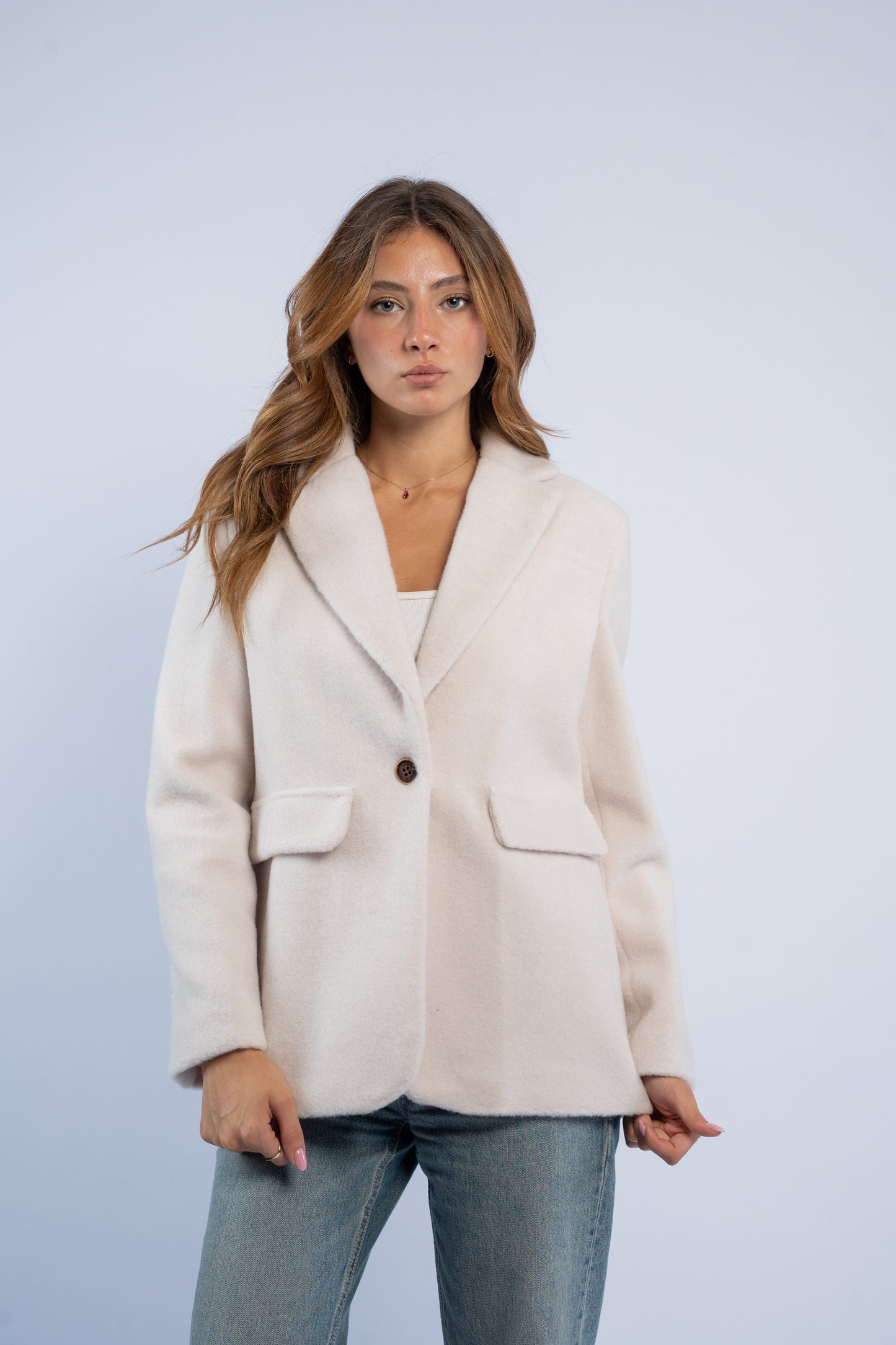 Beige Fur Blazer