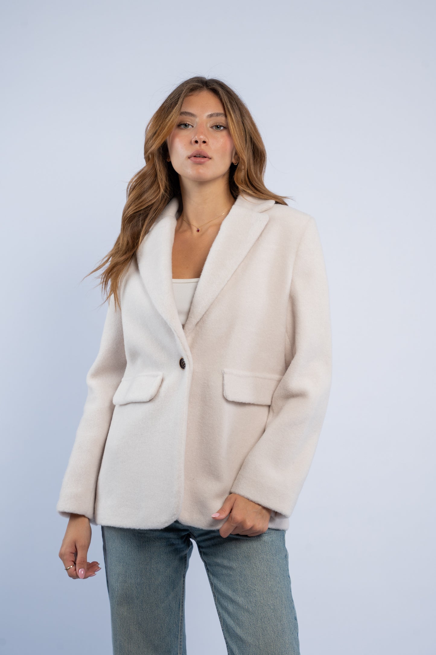 Beige Fur Blazer
