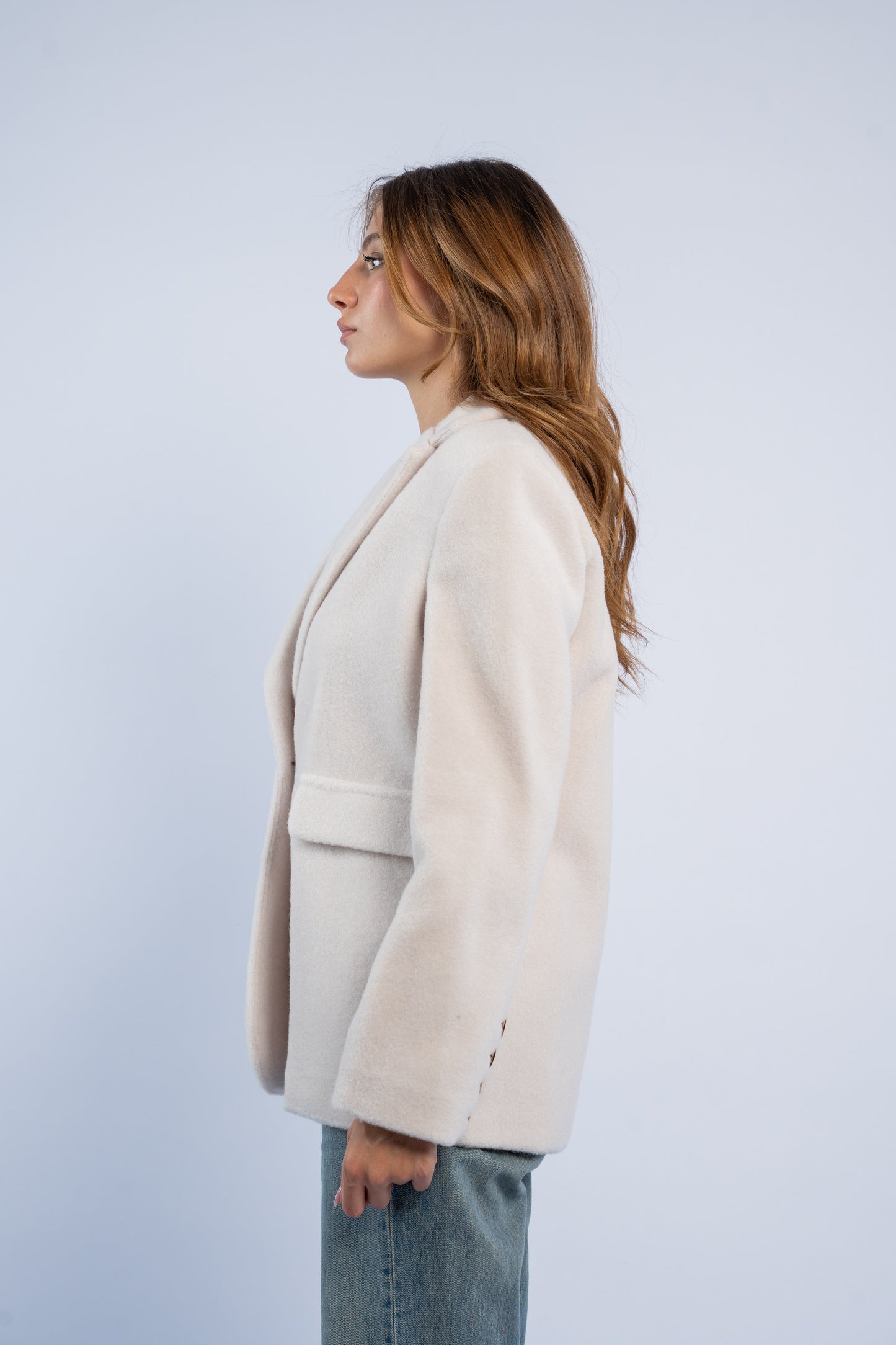 Beige Fur Blazer