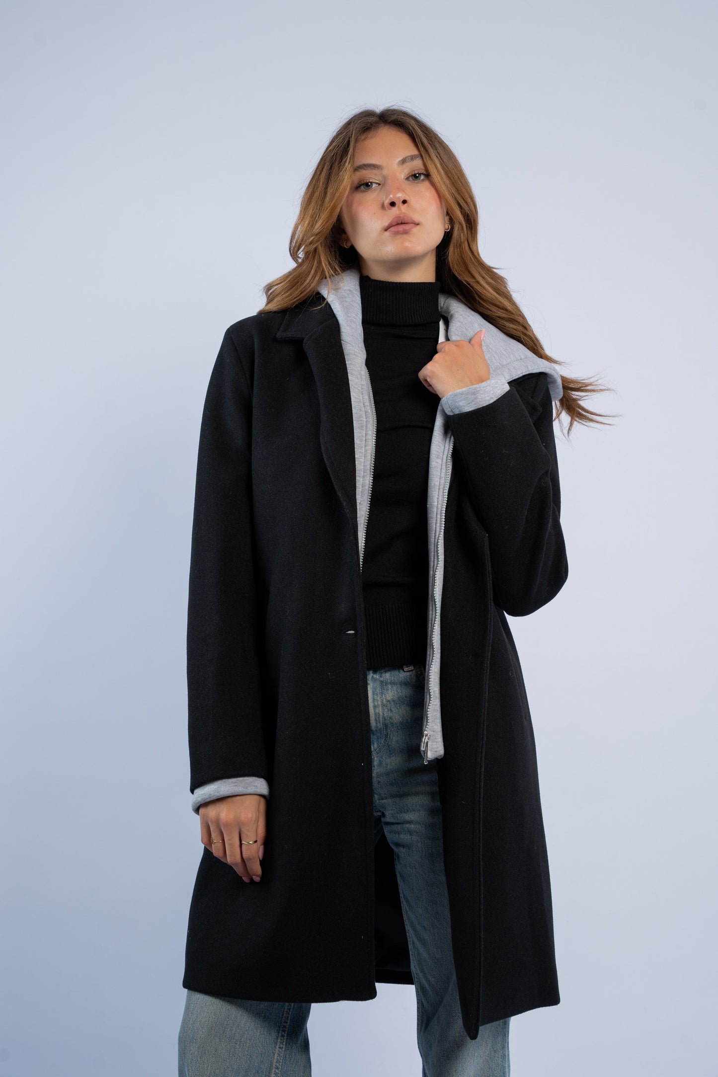 Black Coat With Hood
