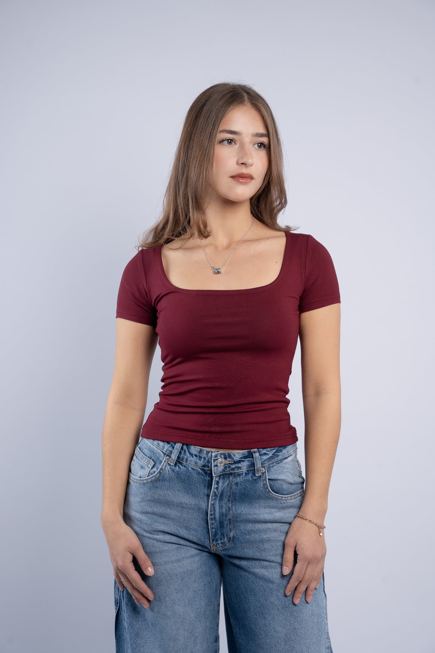 Square neck top