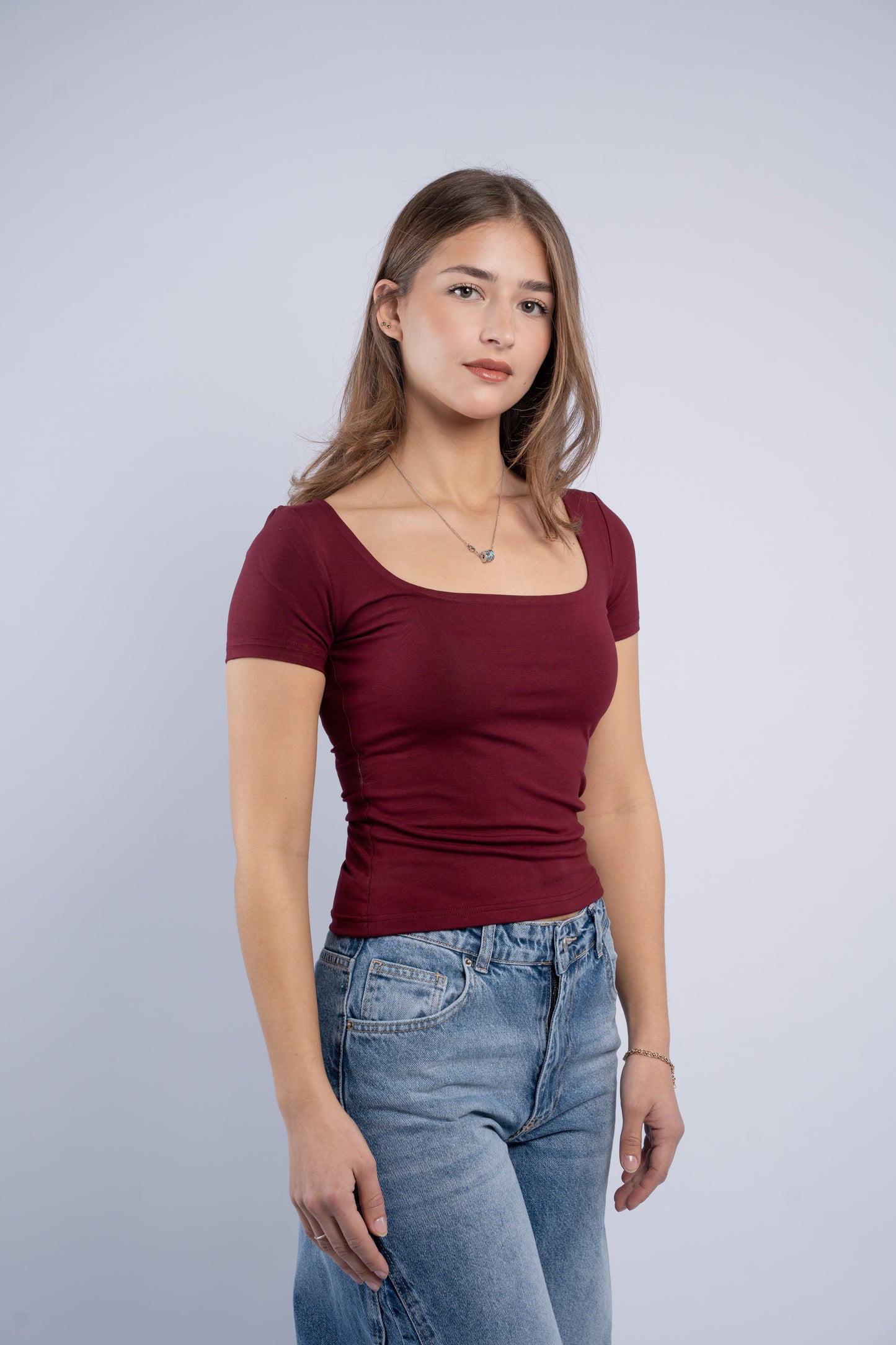 Square neck top