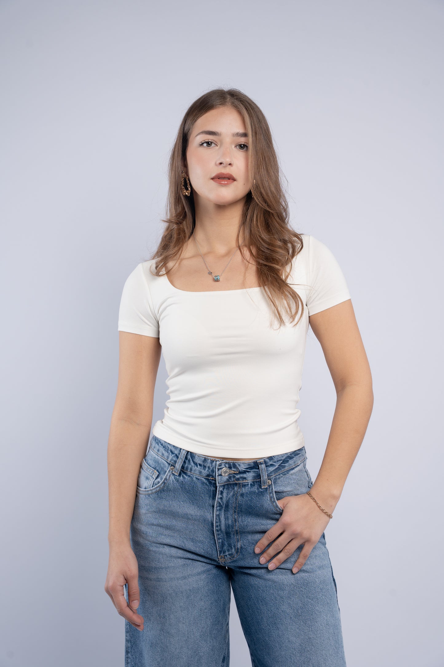 Square neck top