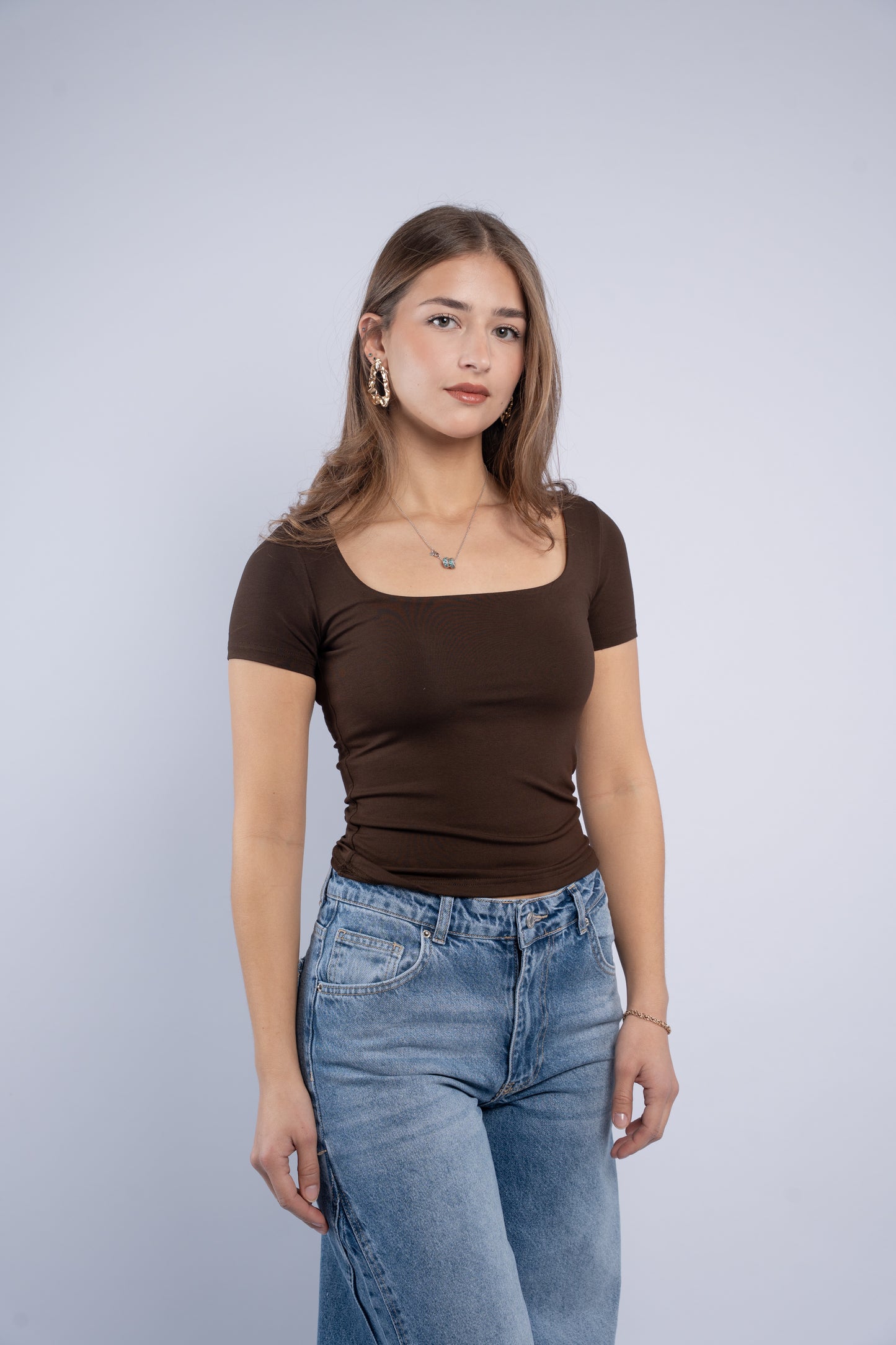 Square neck top