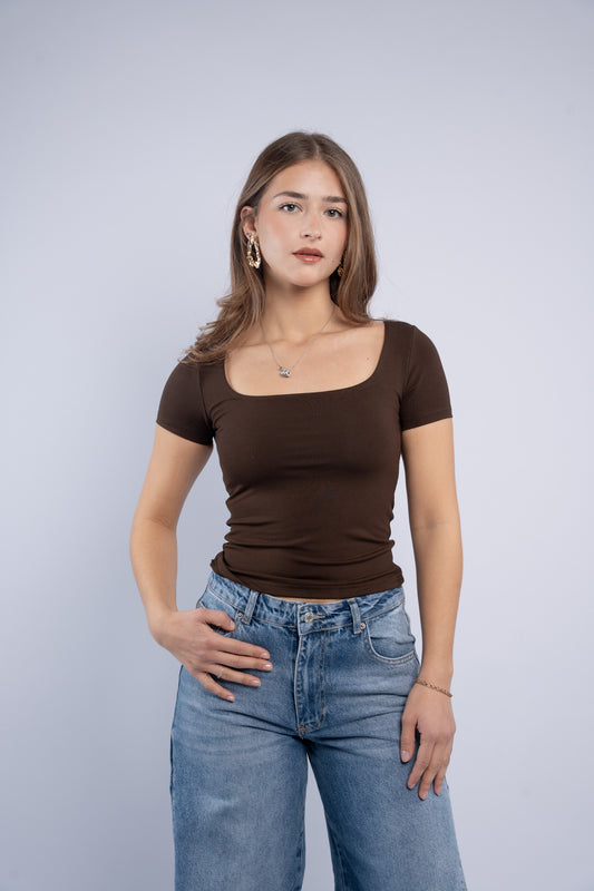 Square neck top