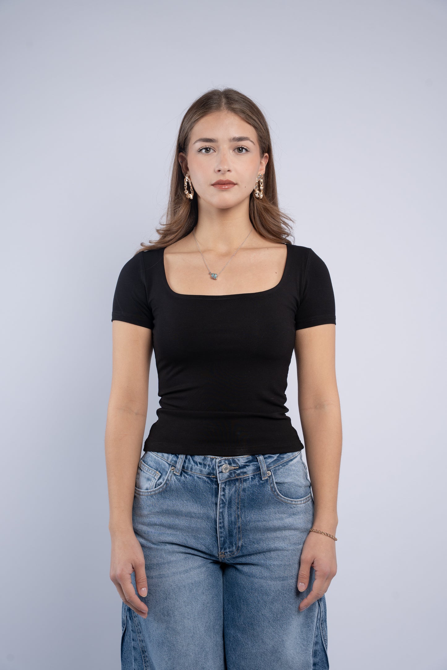 Square neck top