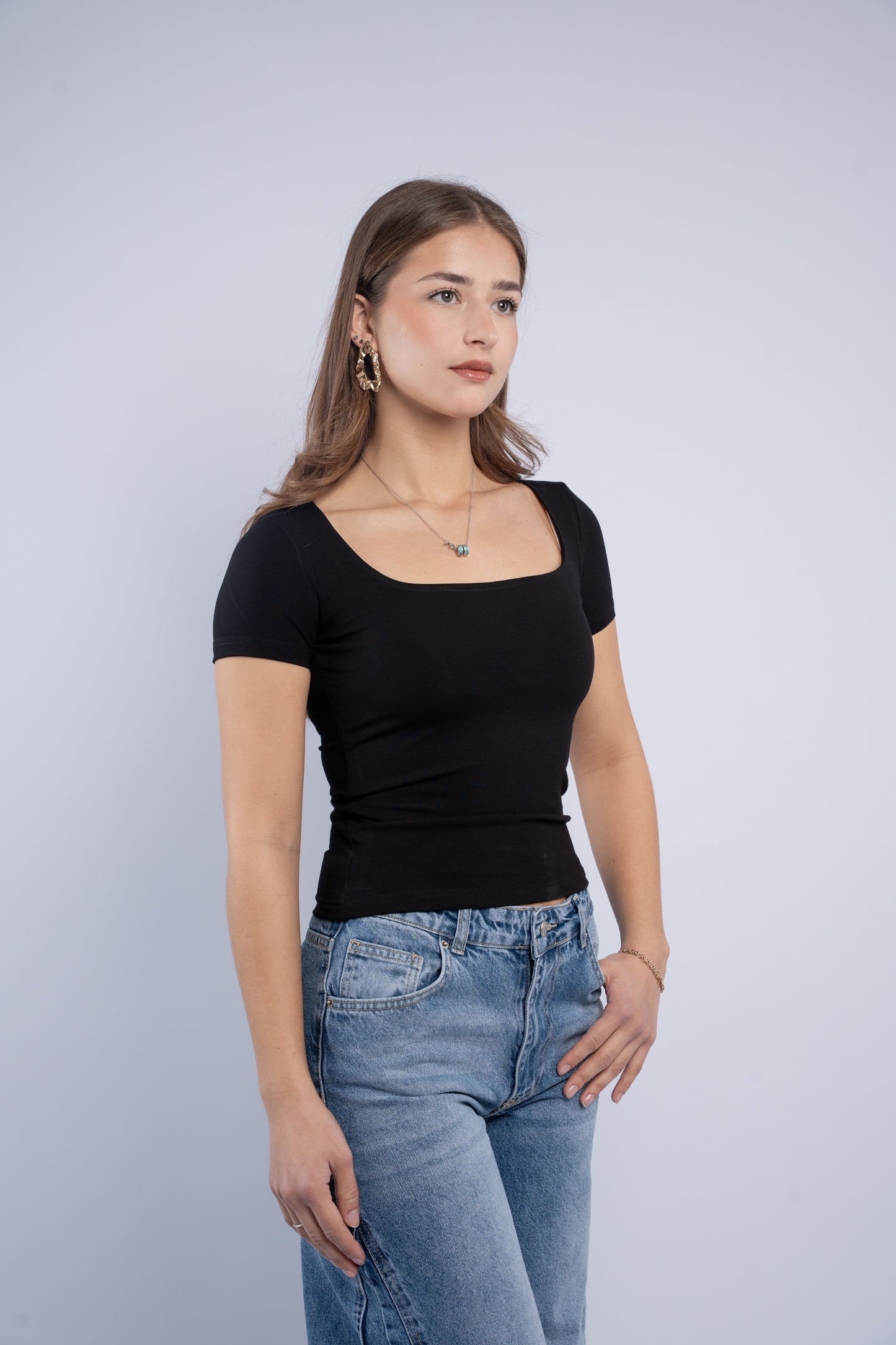 Square neck top