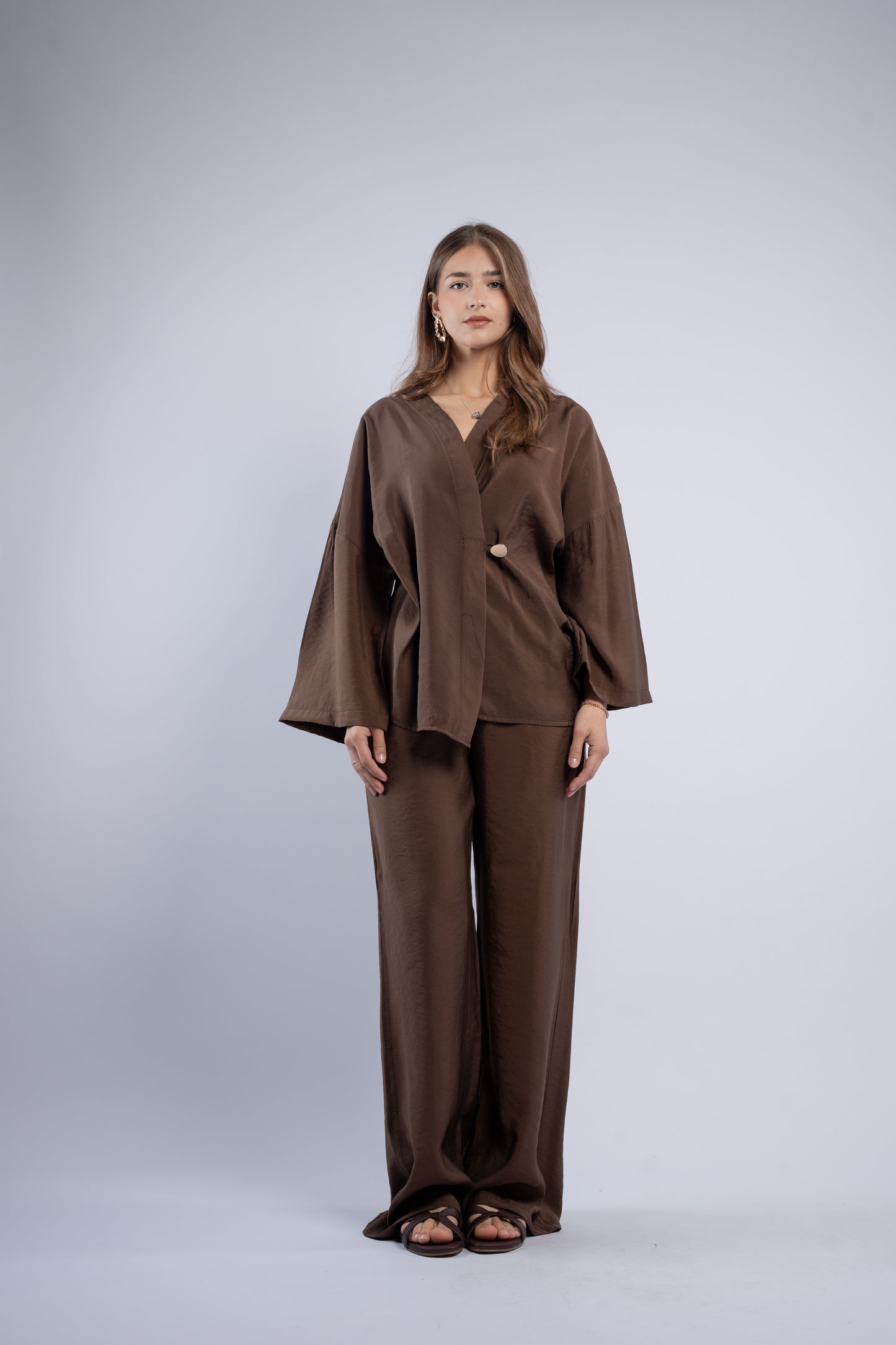 Button- vest linen set