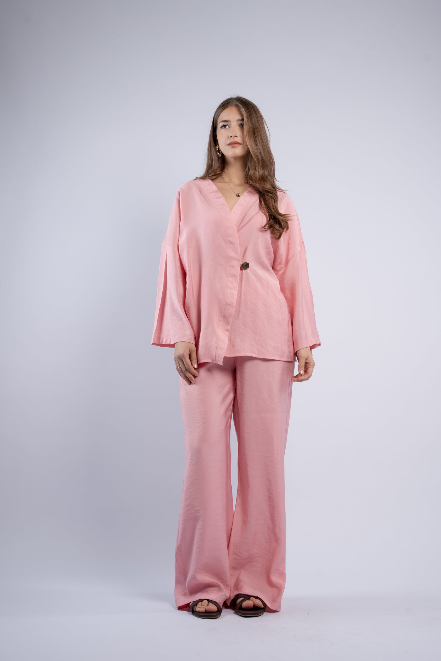 Button- vest linen set