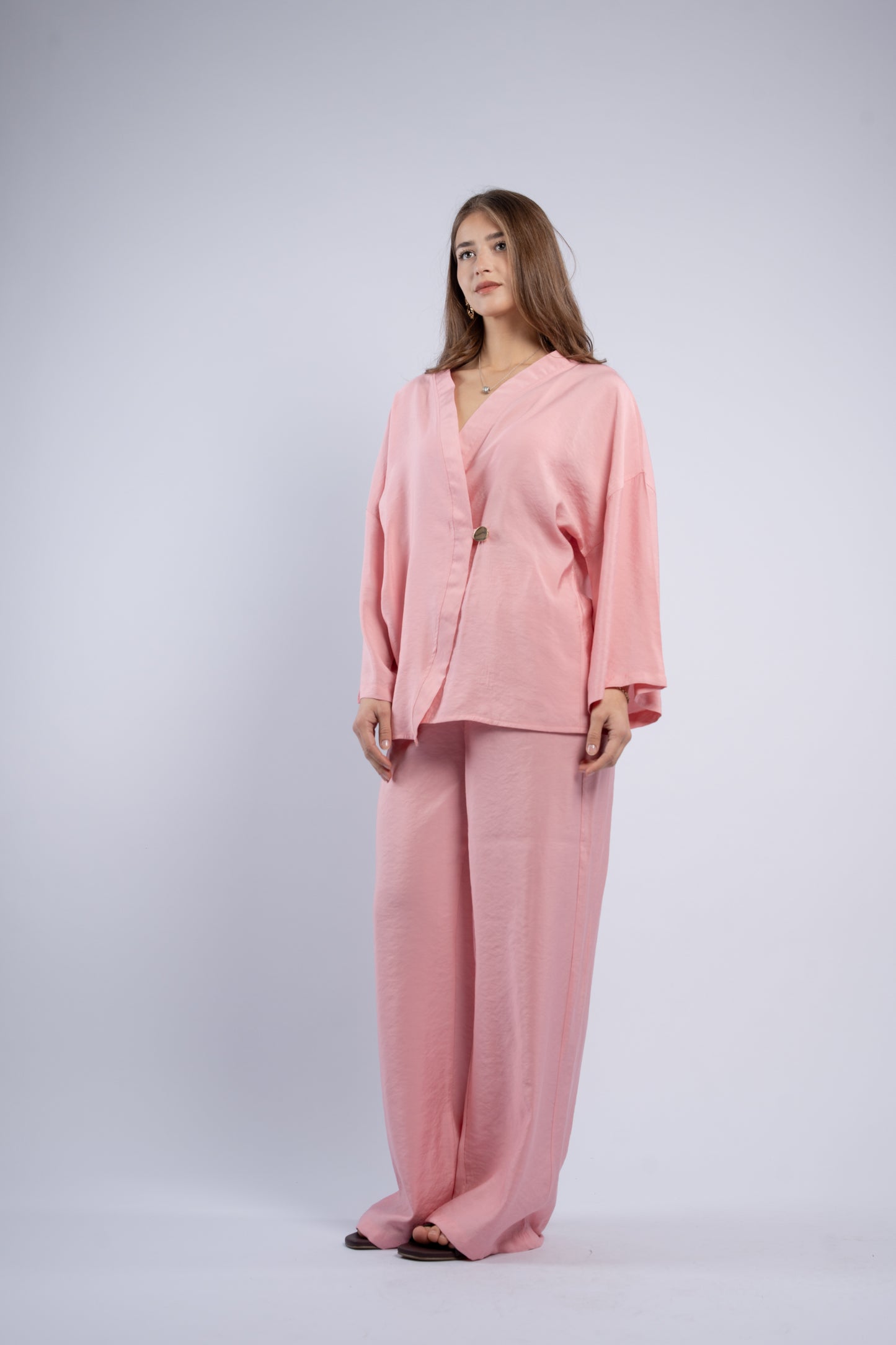 Button- vest linen set