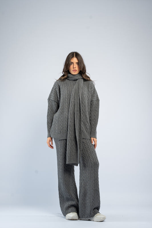 Three- piece braided wool set