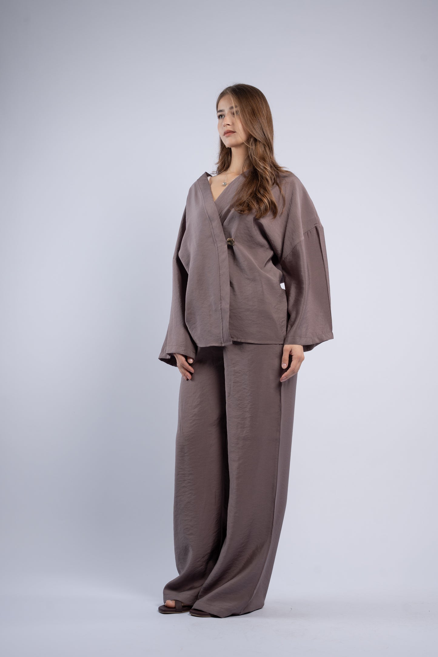 Button- vest linen set