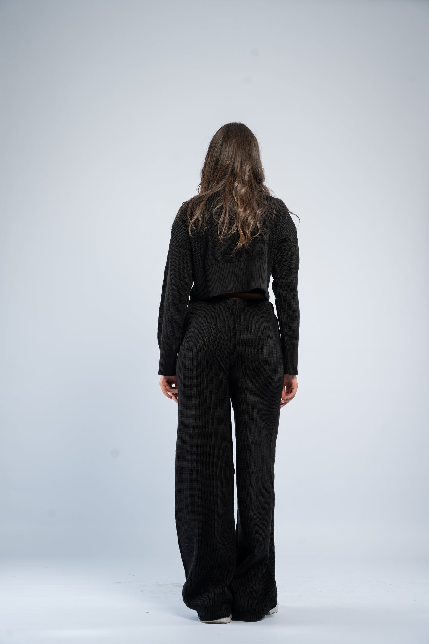 Cropped jacket knit set