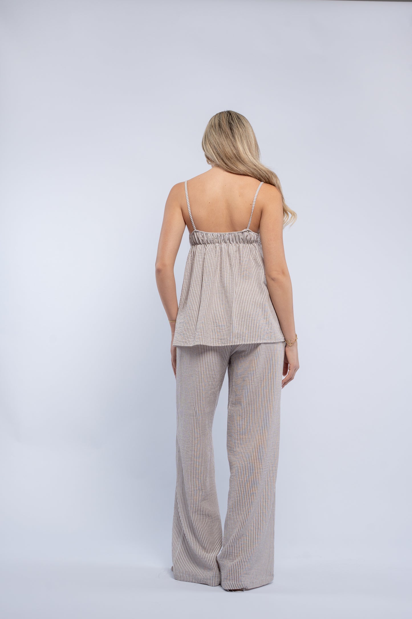 Breeze button striped set