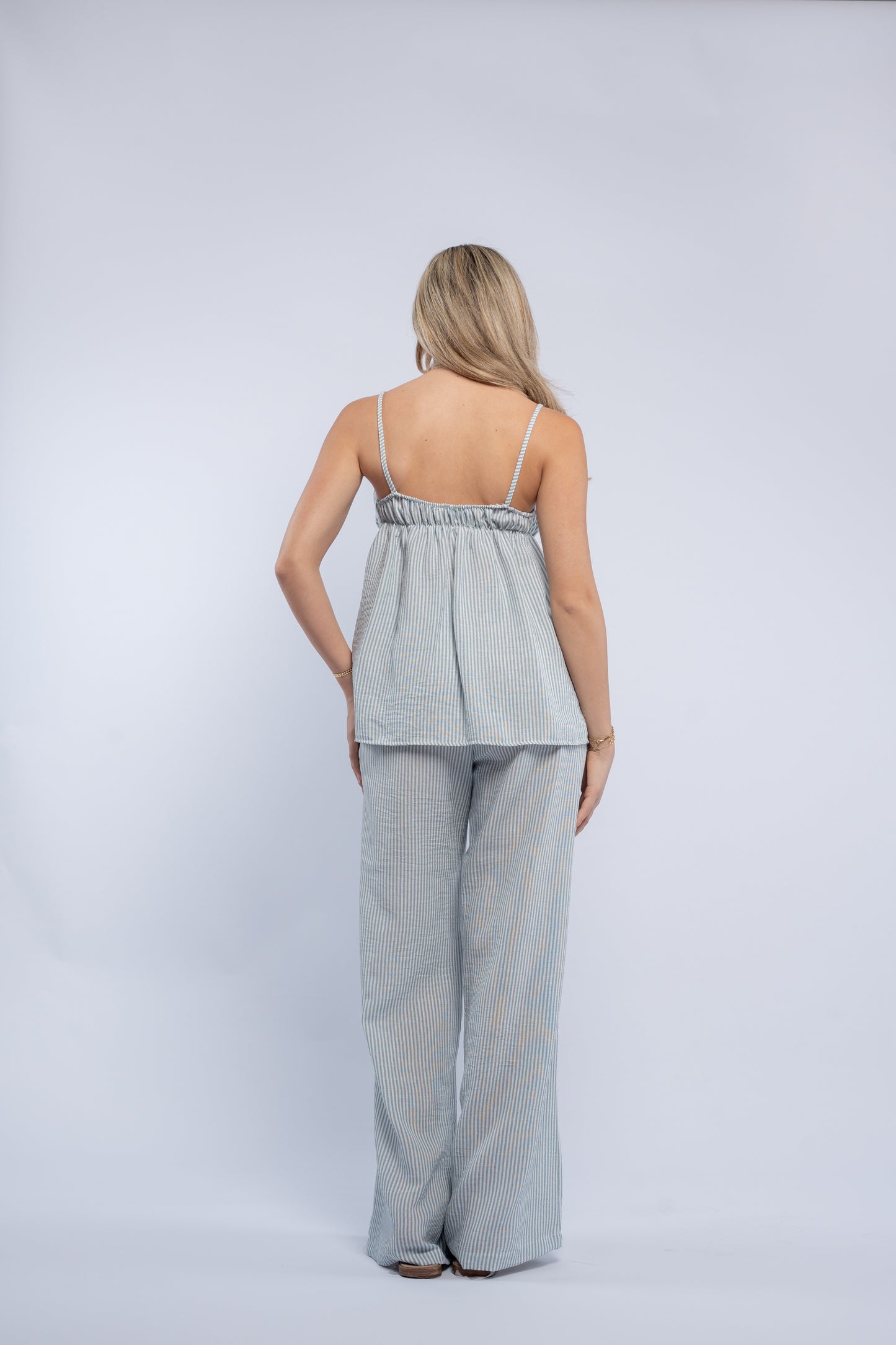 Breeze button striped set