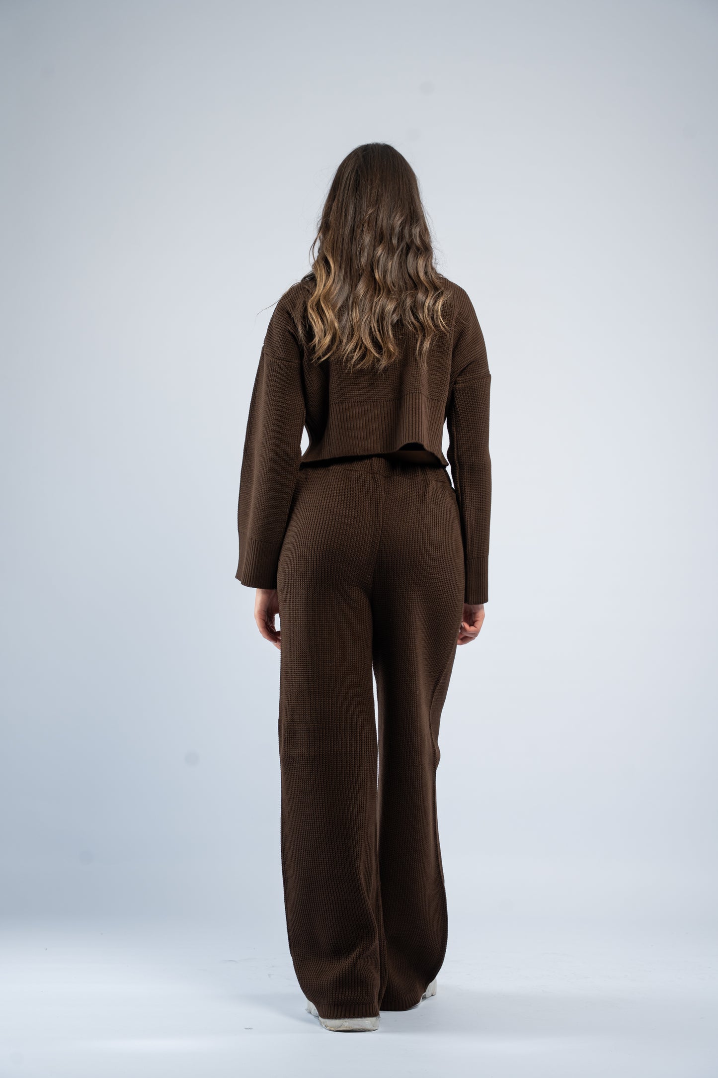 Cropped jacket knit set