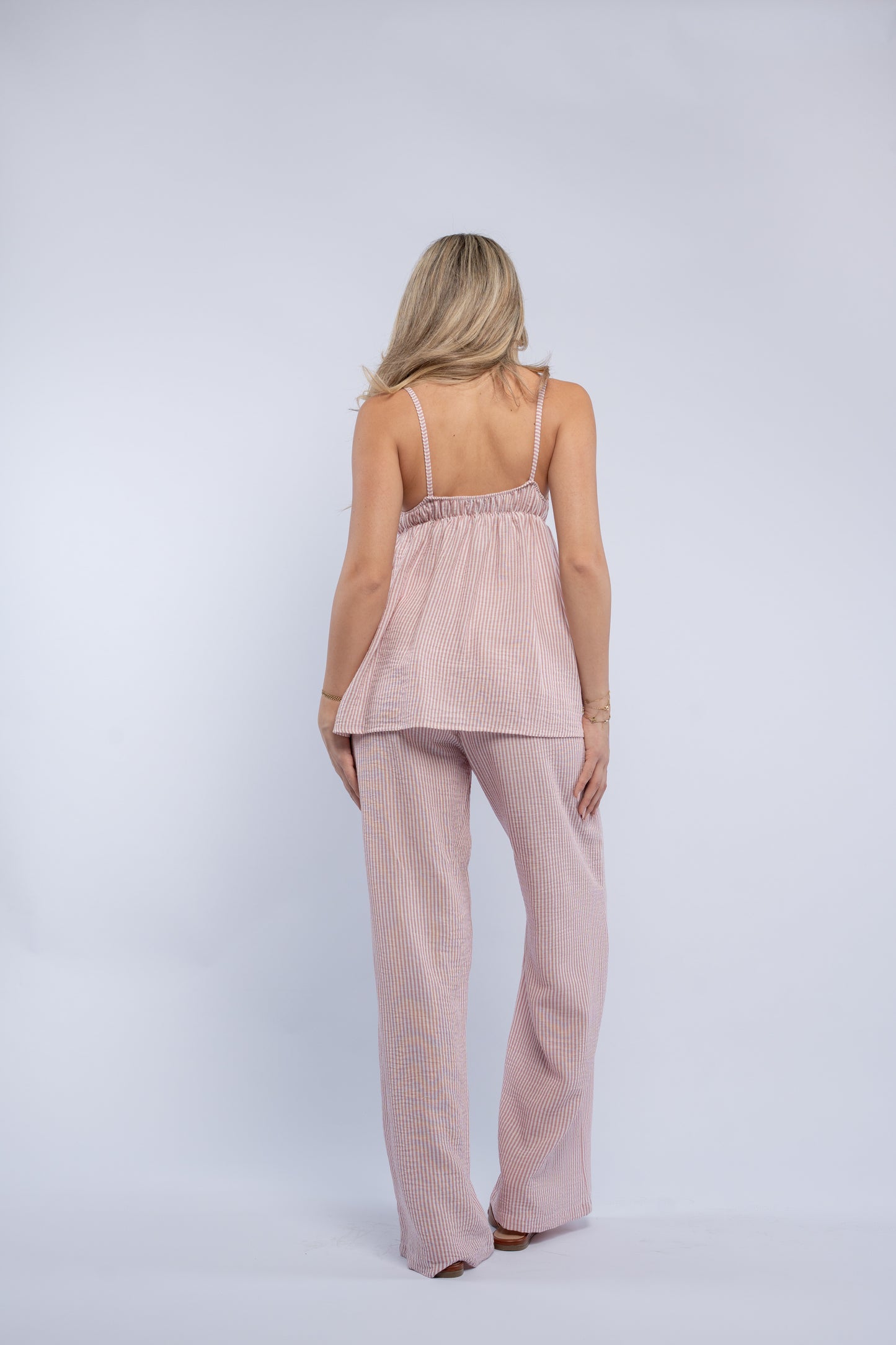Breeze button striped set