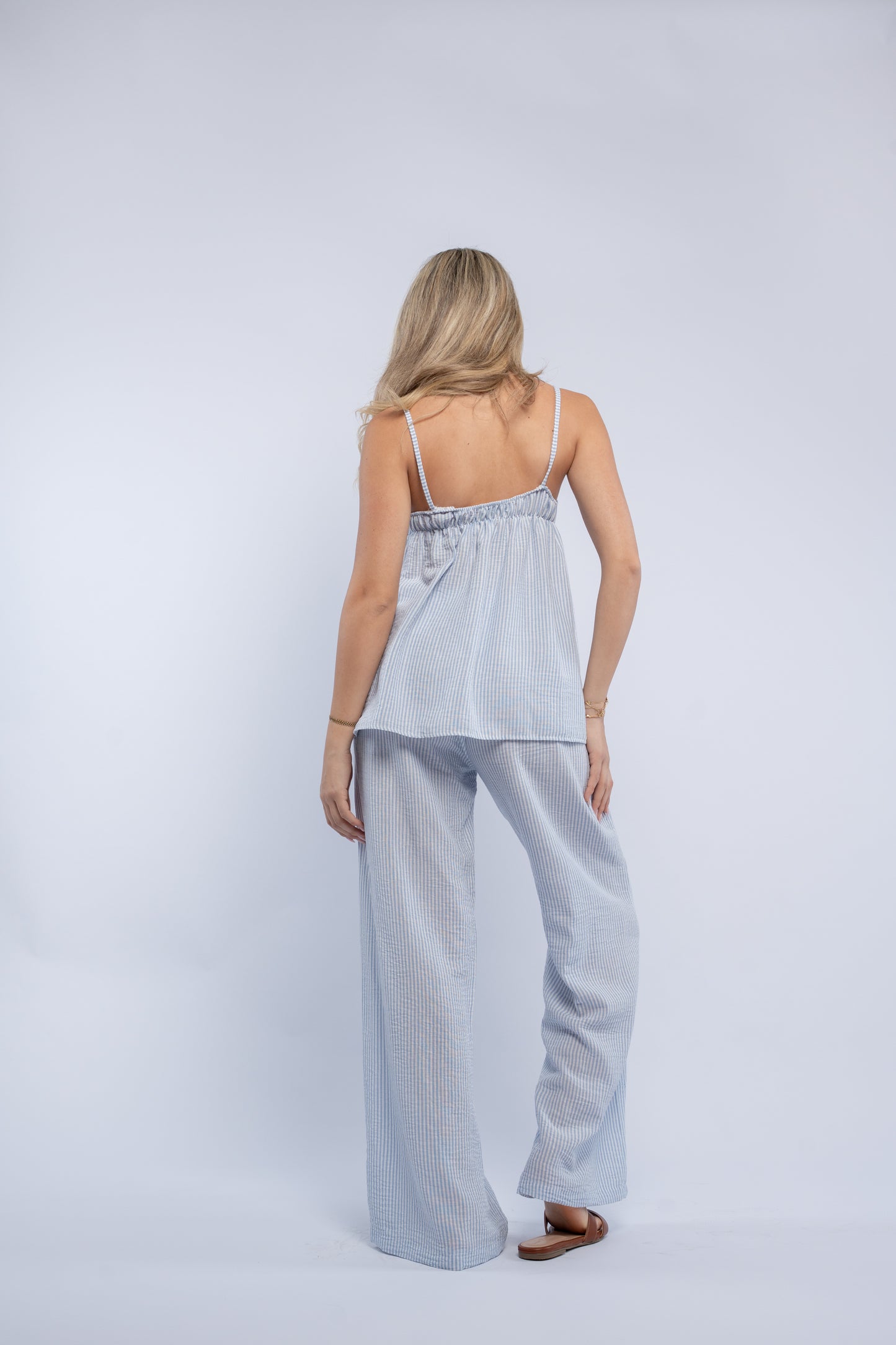 Breeze button striped set