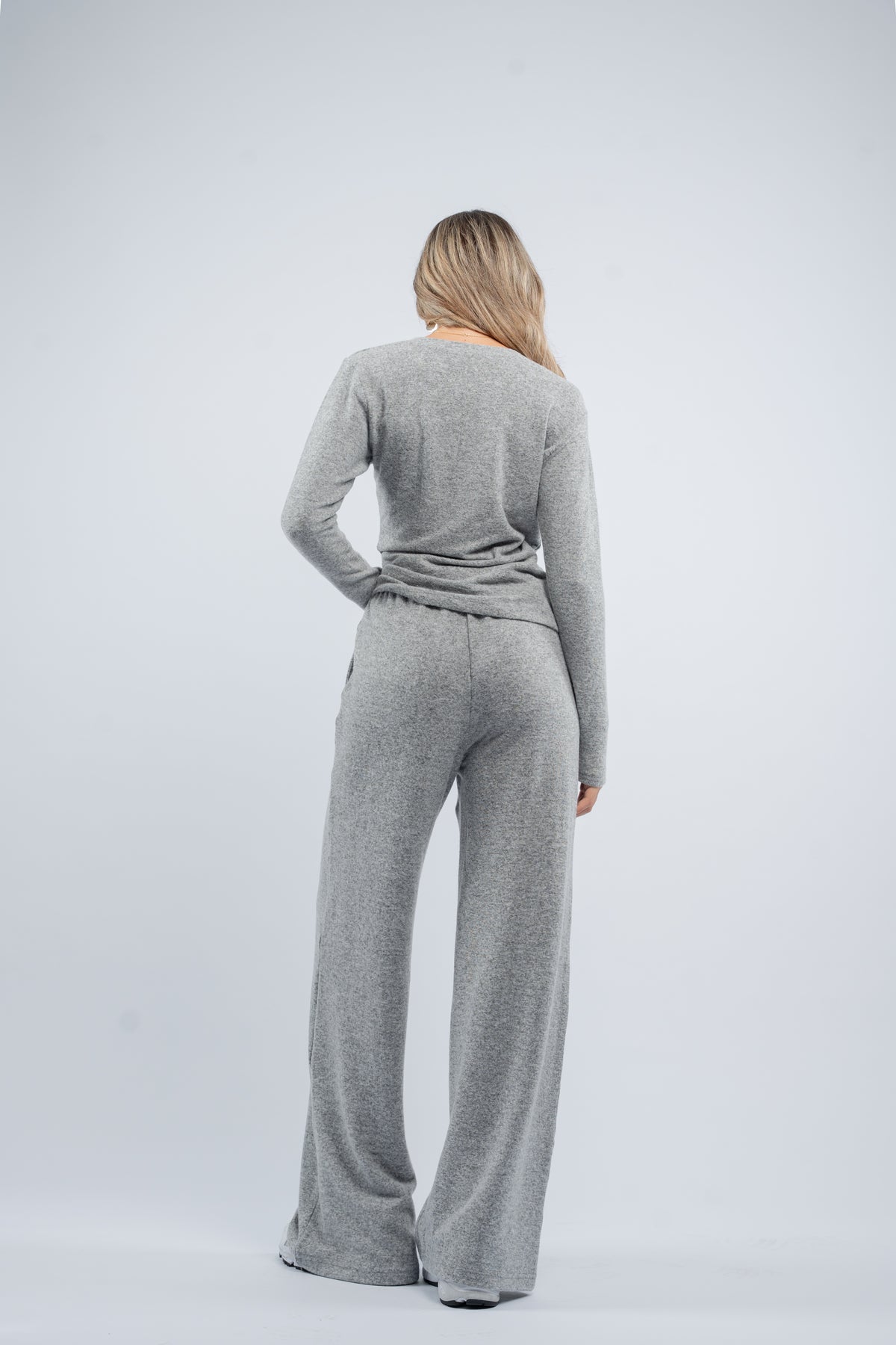 Soft knit buttoned set