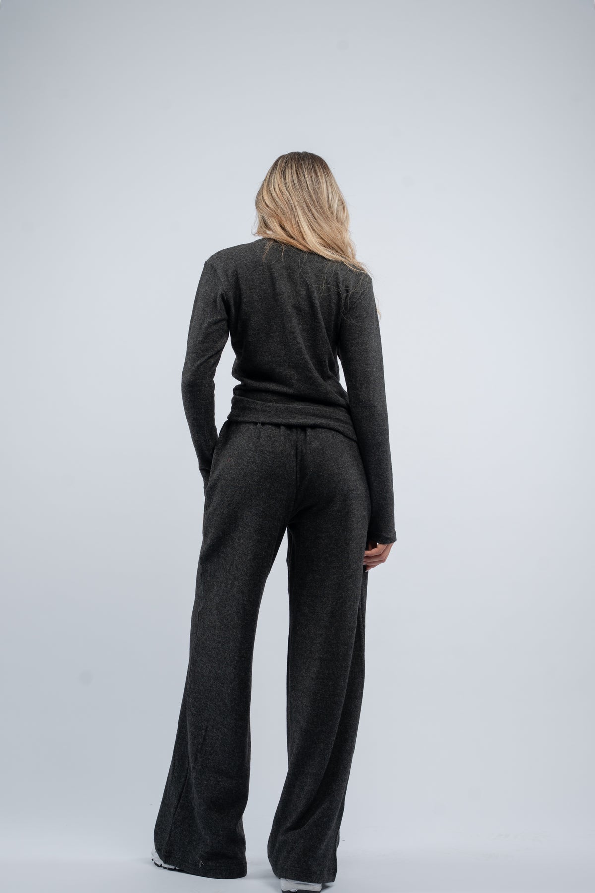 Soft knit buttoned set