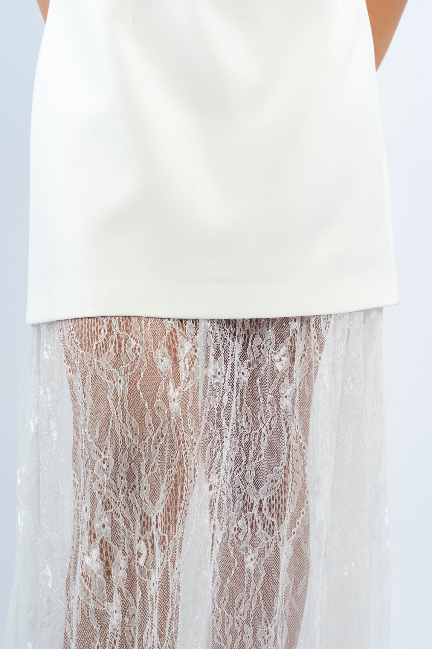 Lace hem strapless dress
