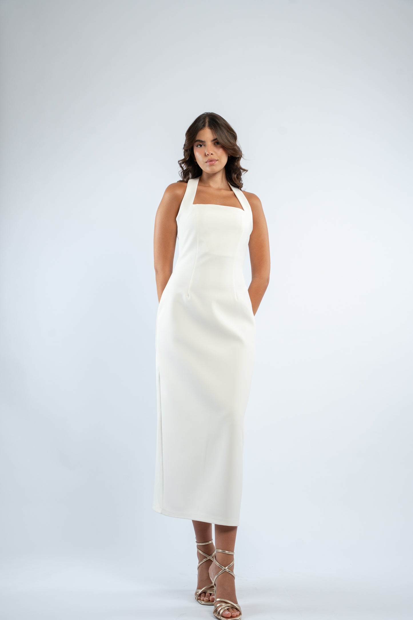 Halter midi dress