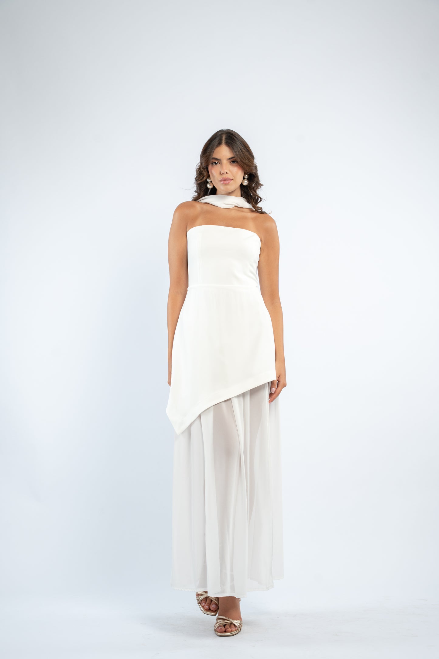 Scarf neck dress