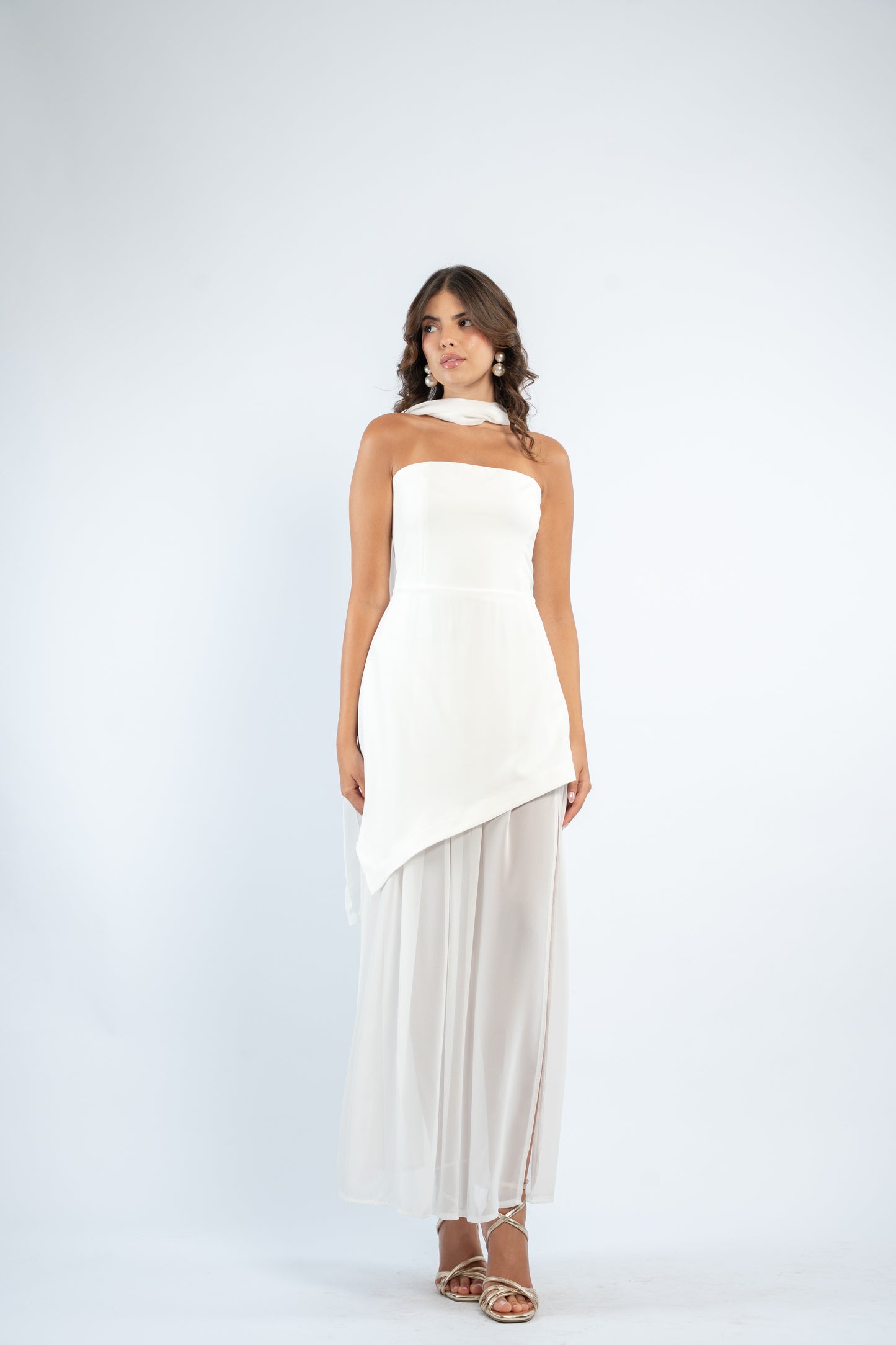 Scarf neck dress