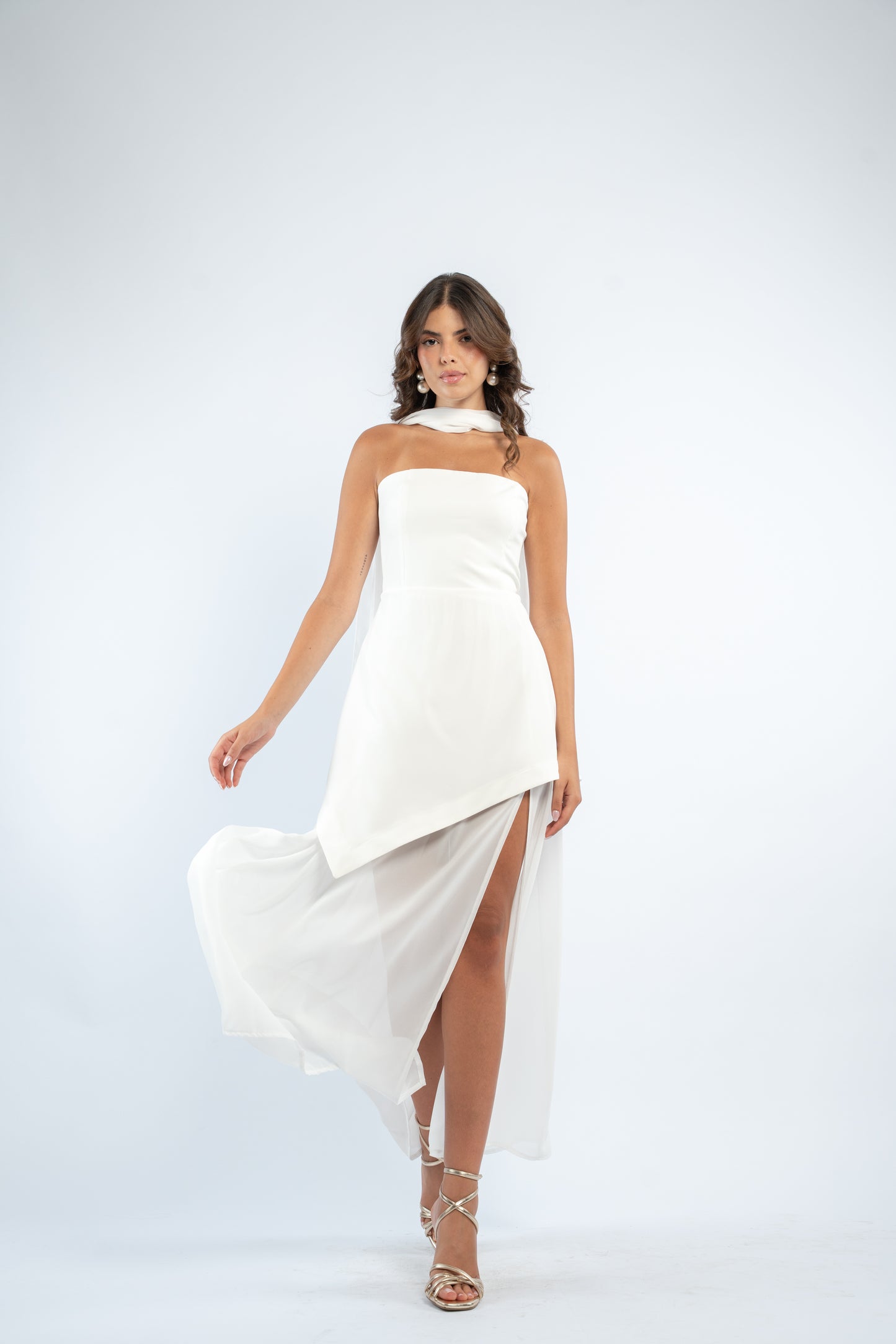 Scarf neck dress