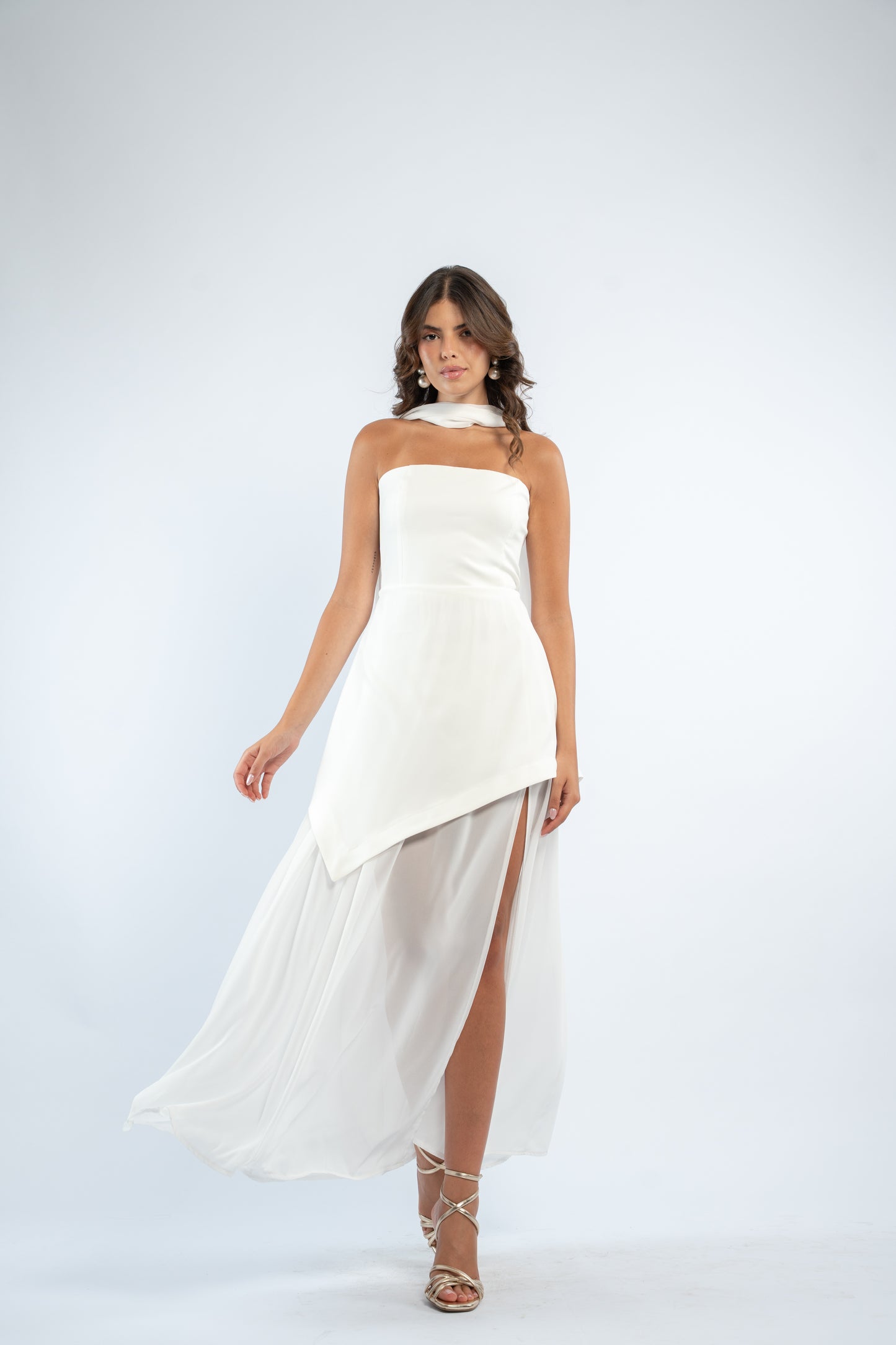Scarf neck dress