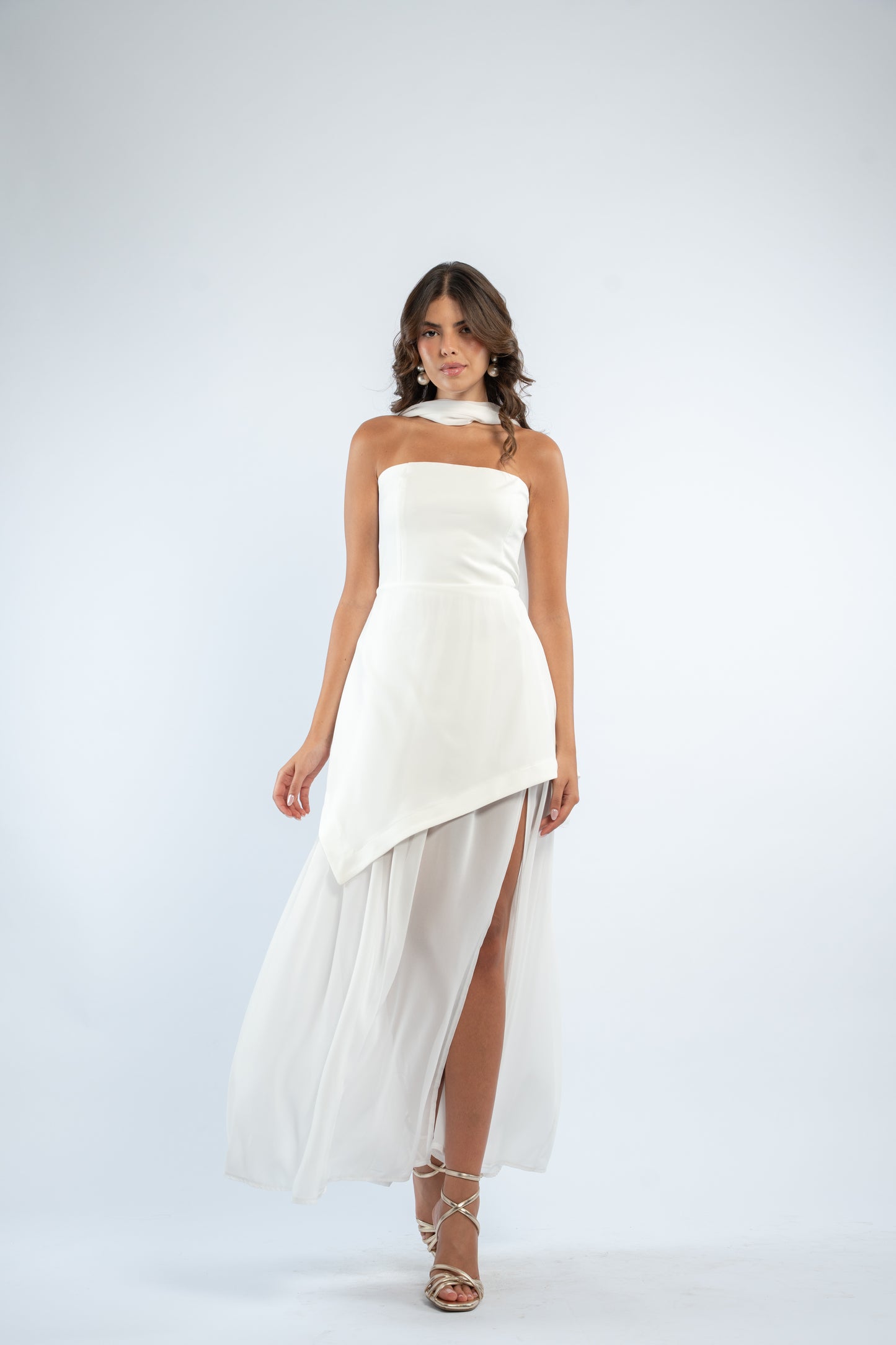 Scarf neck dress