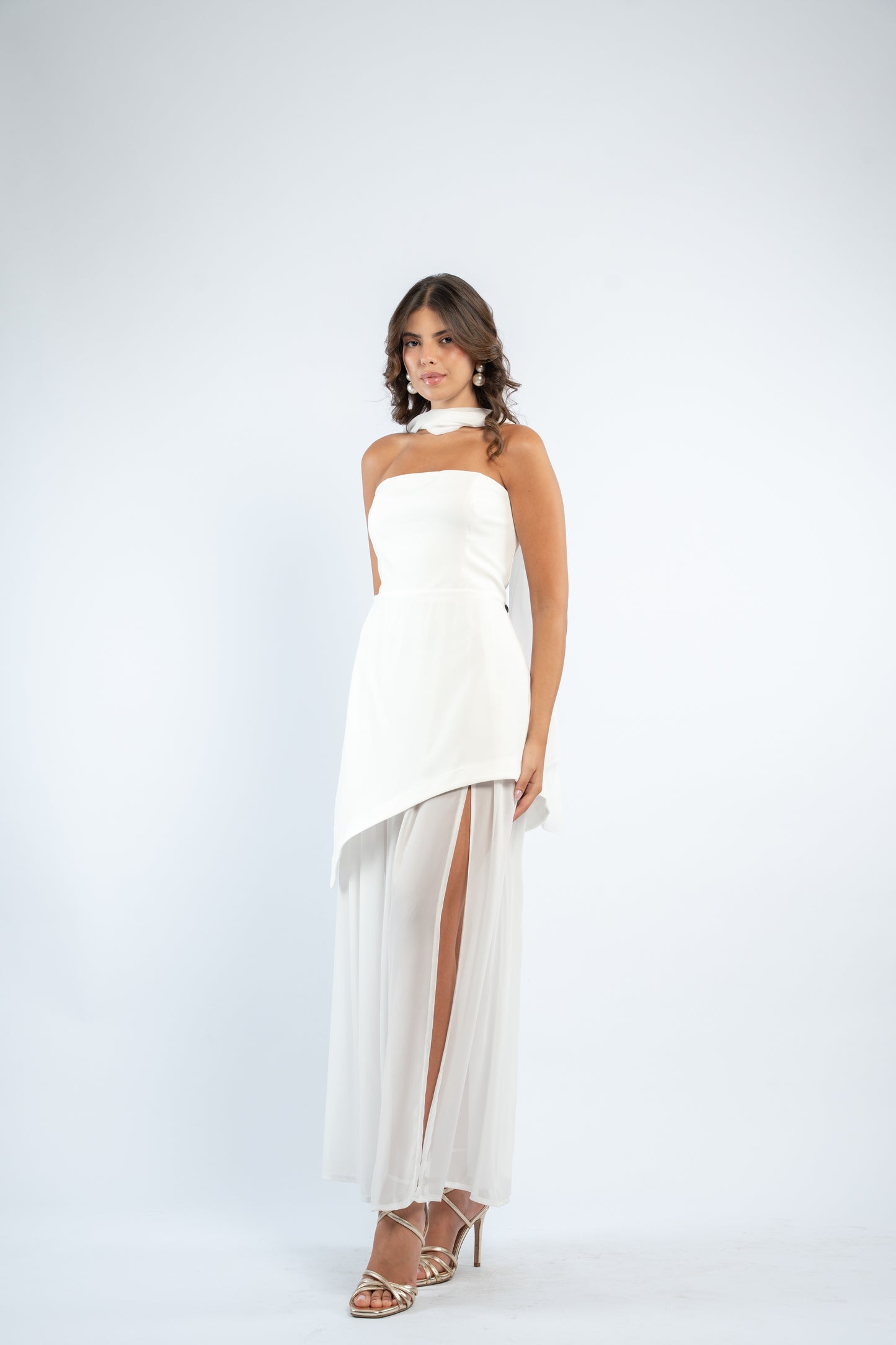 Scarf neck dress