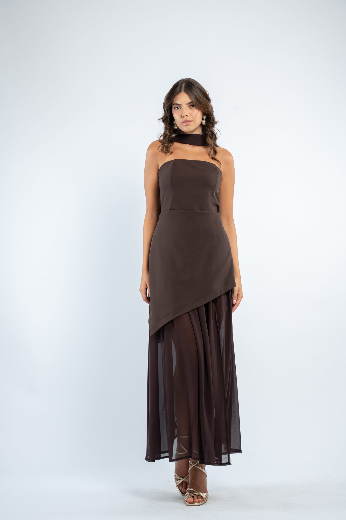 Scarf neck dress