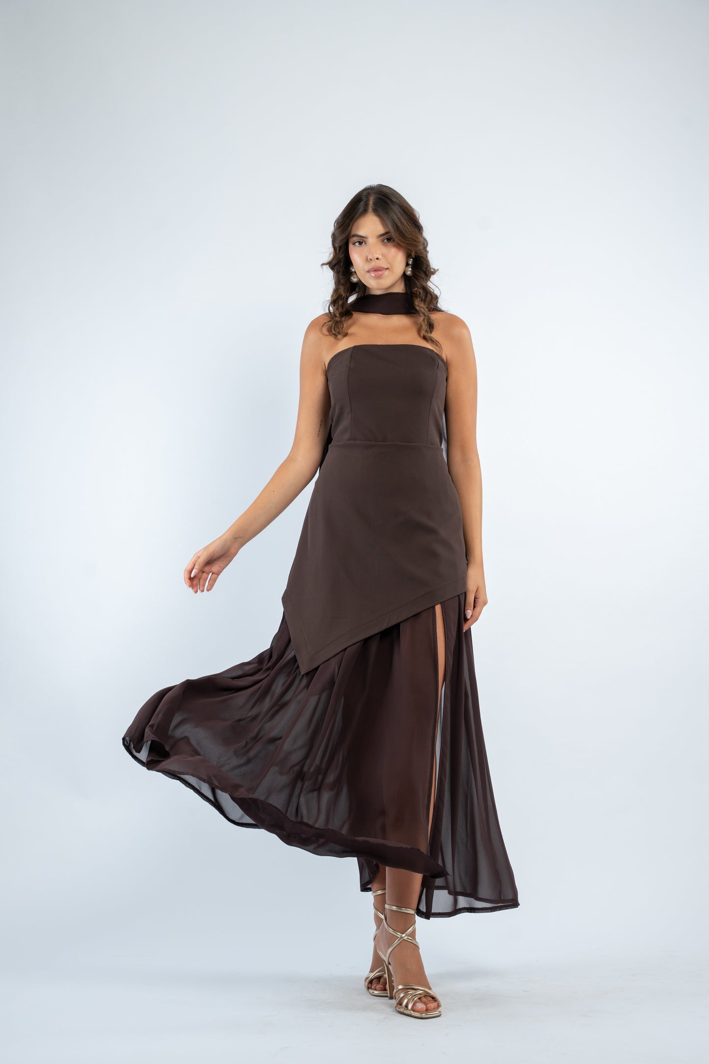 Scarf neck dress