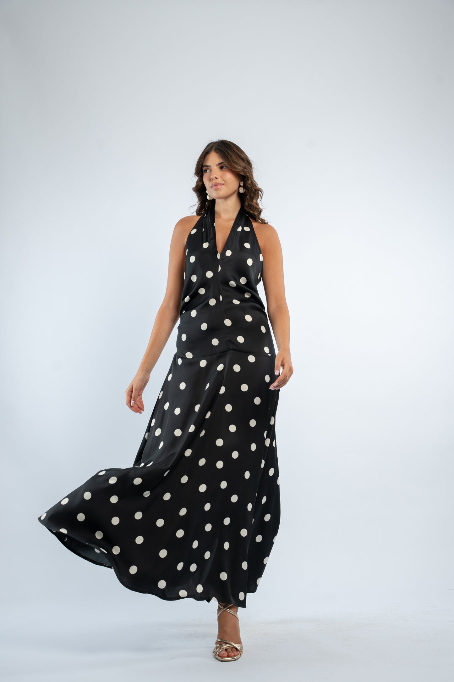 Sleeveless polka dress
