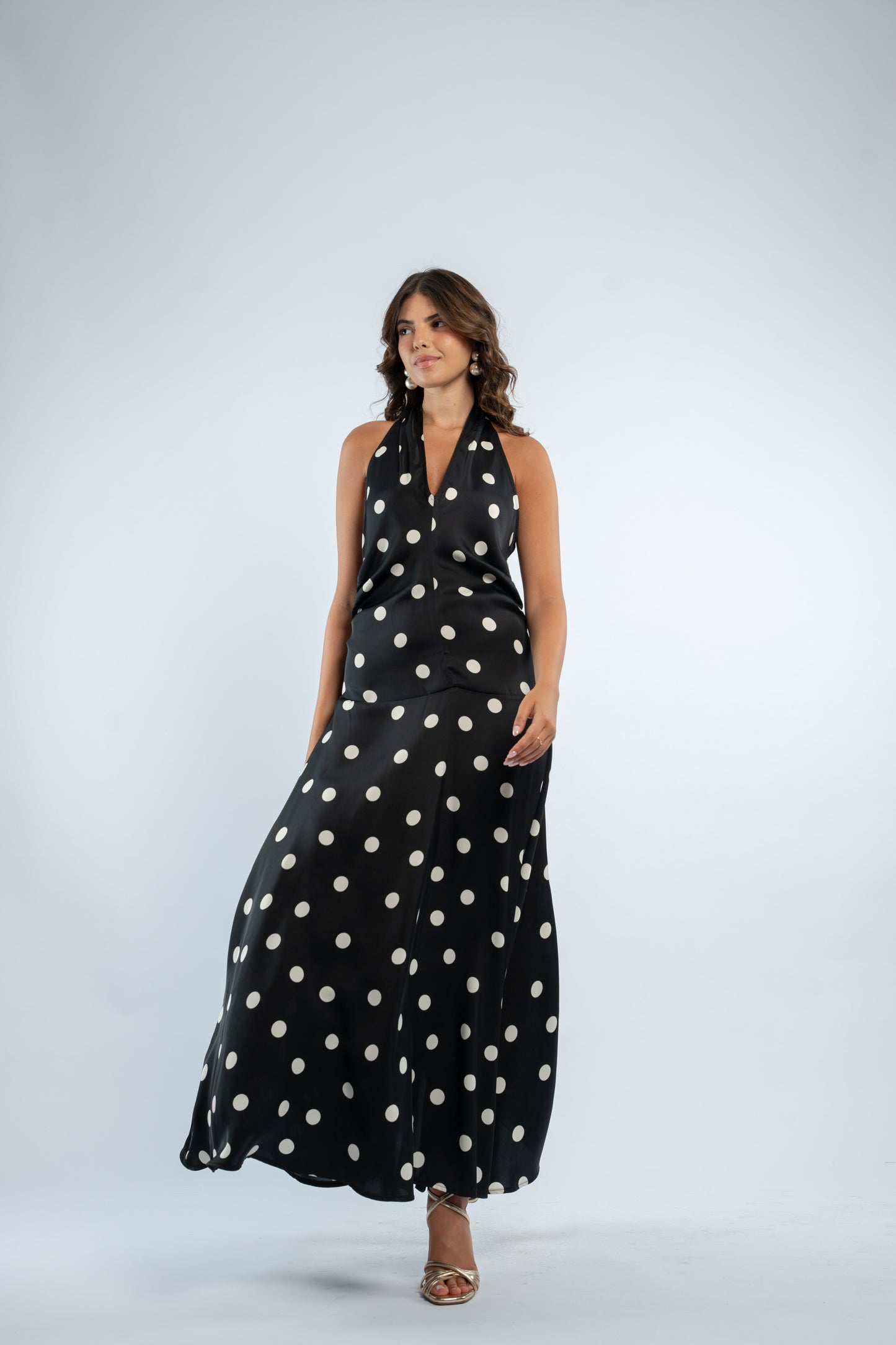 Sleeveless polka dress