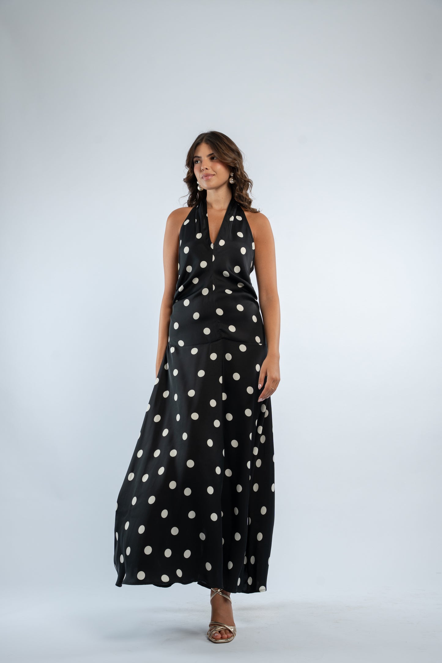 Sleeveless polka dress