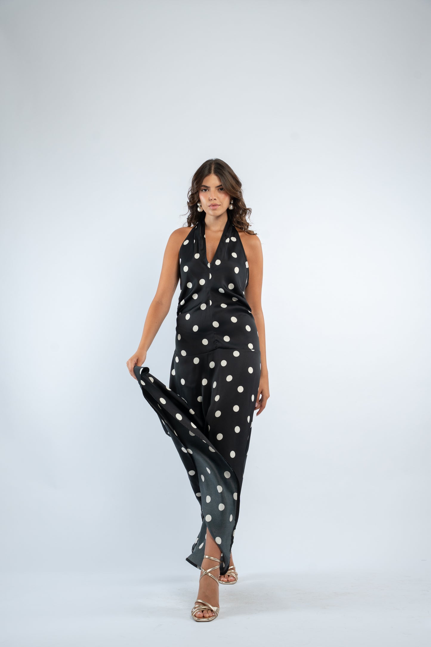 Sleeveless polka dress