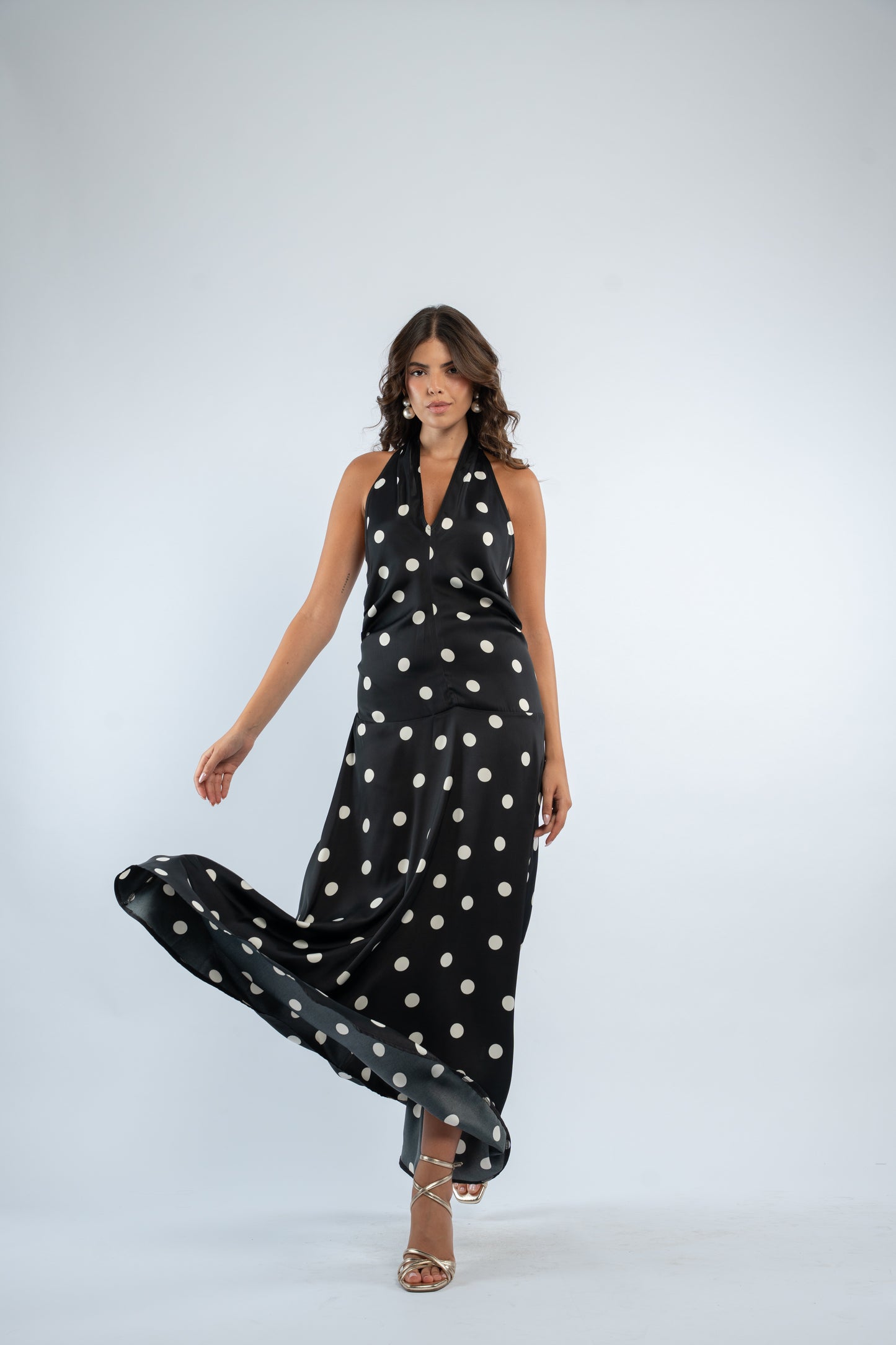 Sleeveless polka dress