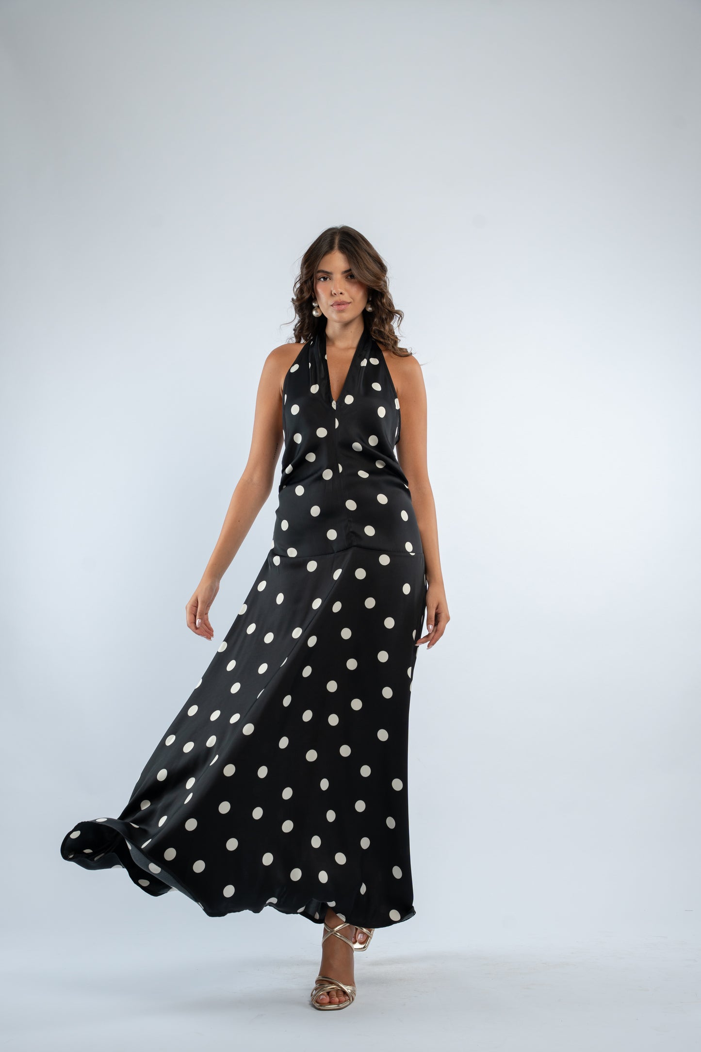 Sleeveless polka dress