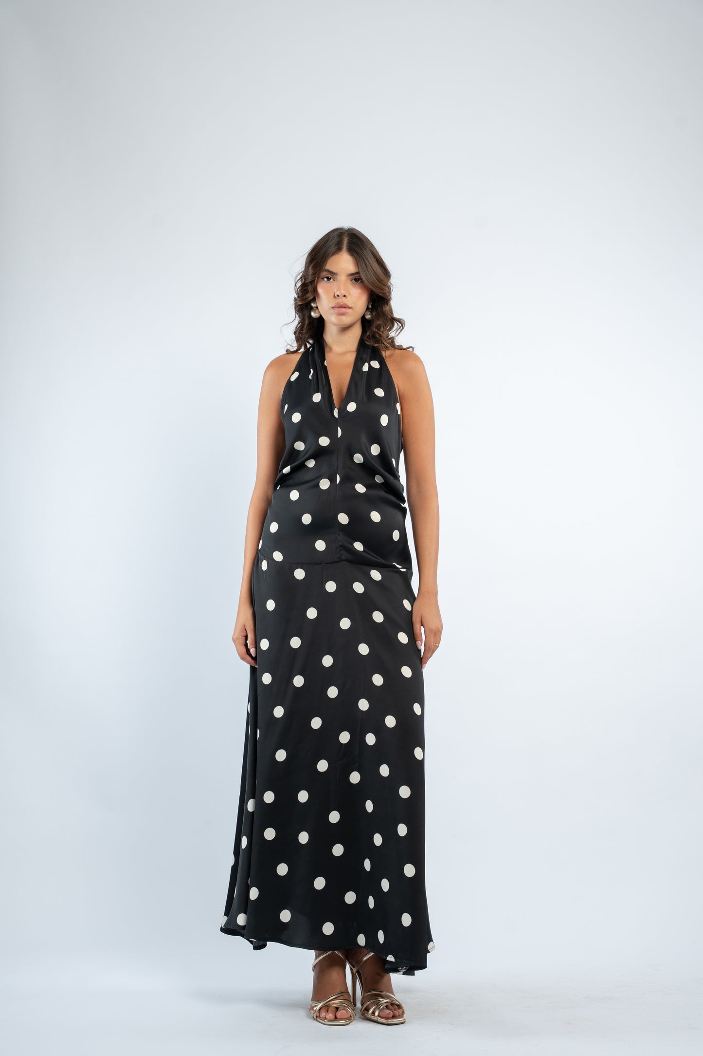 Sleeveless polka dress
