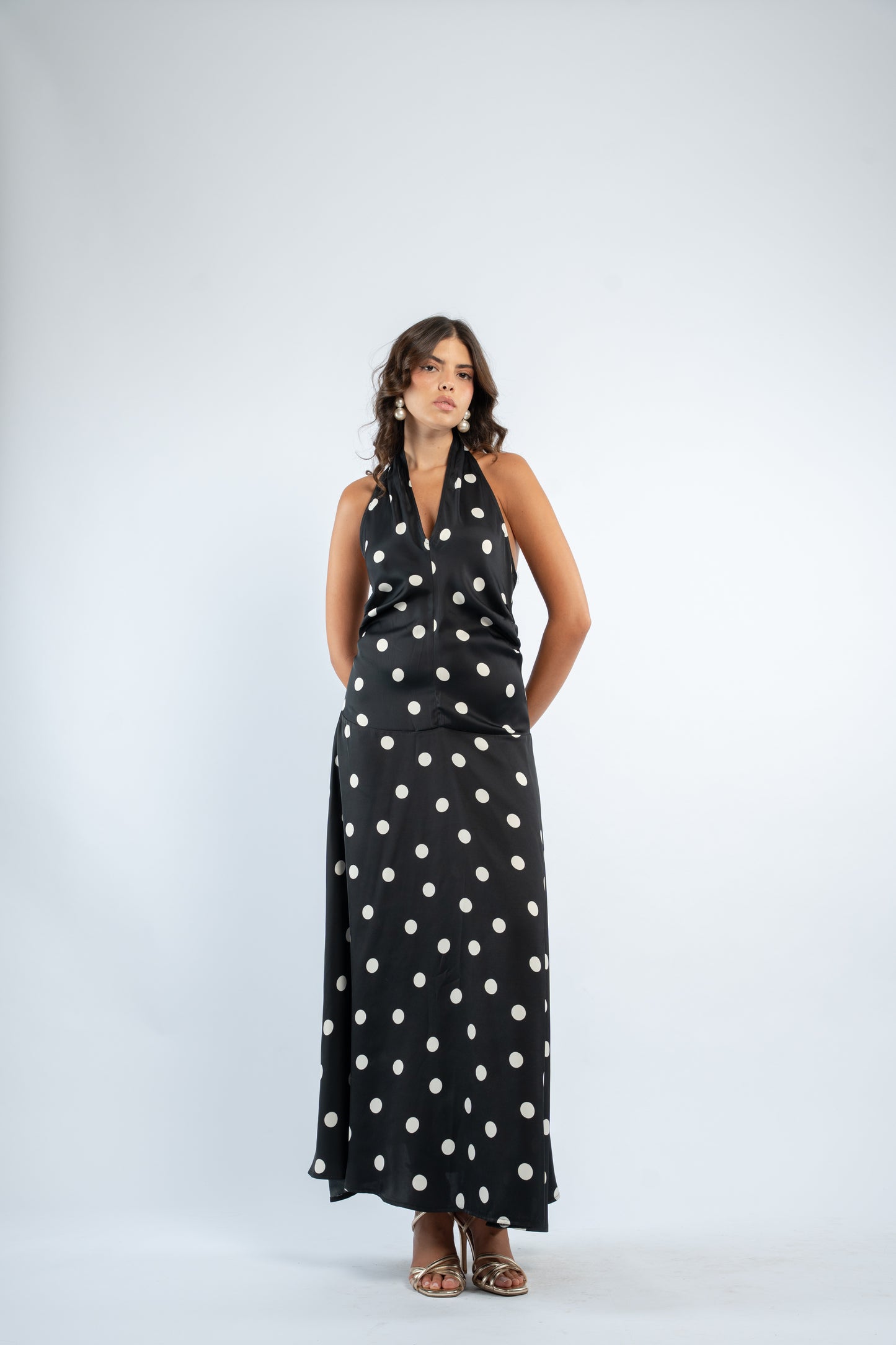 Sleeveless polka dress