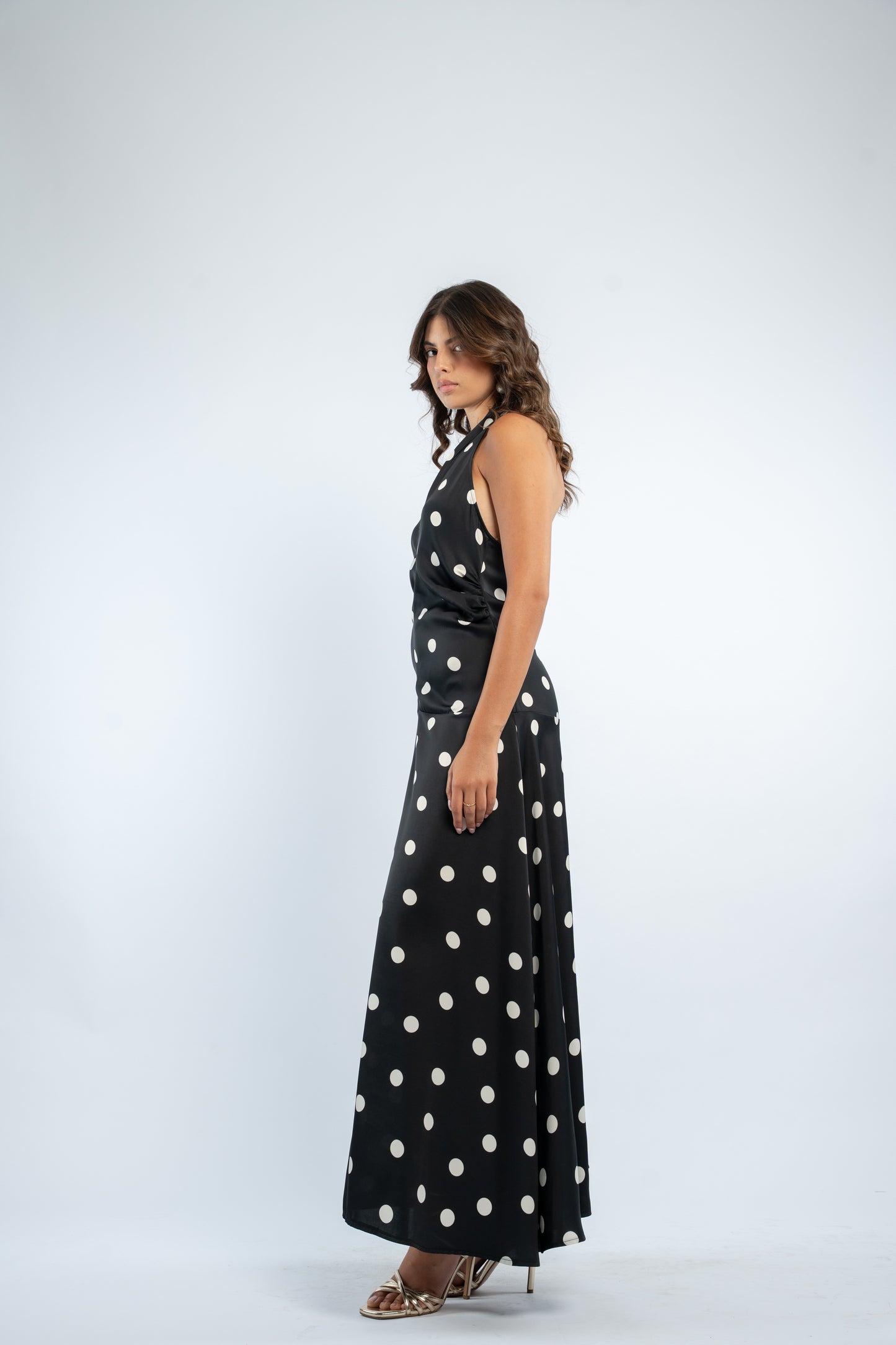 Sleeveless polka dress