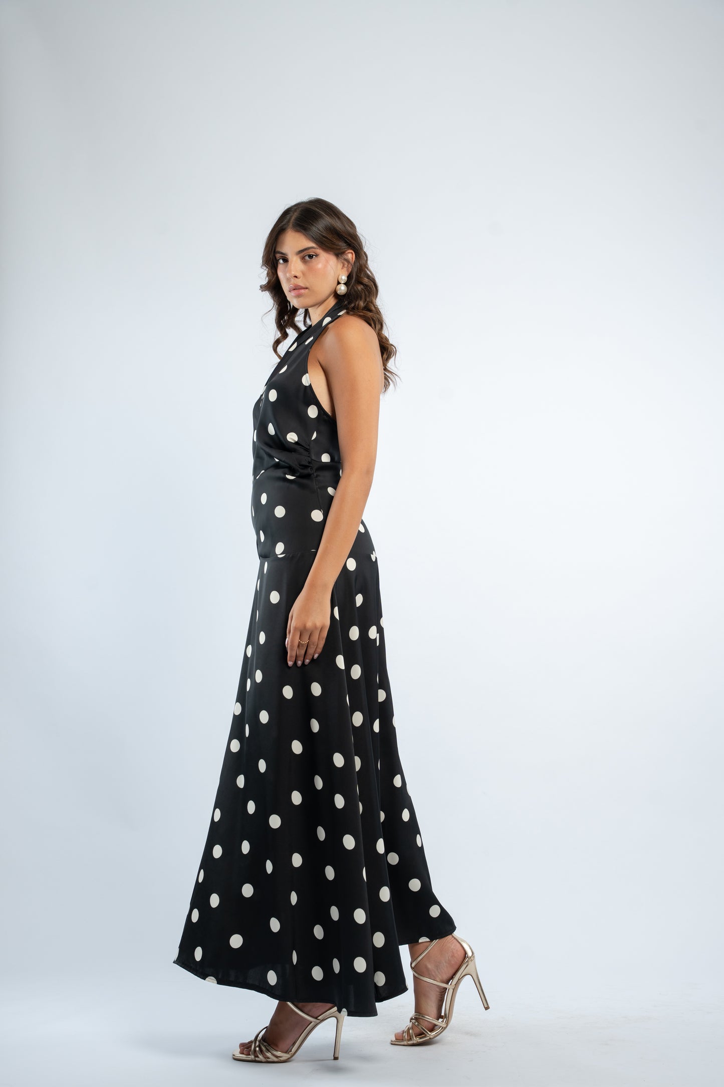 Sleeveless polka dress