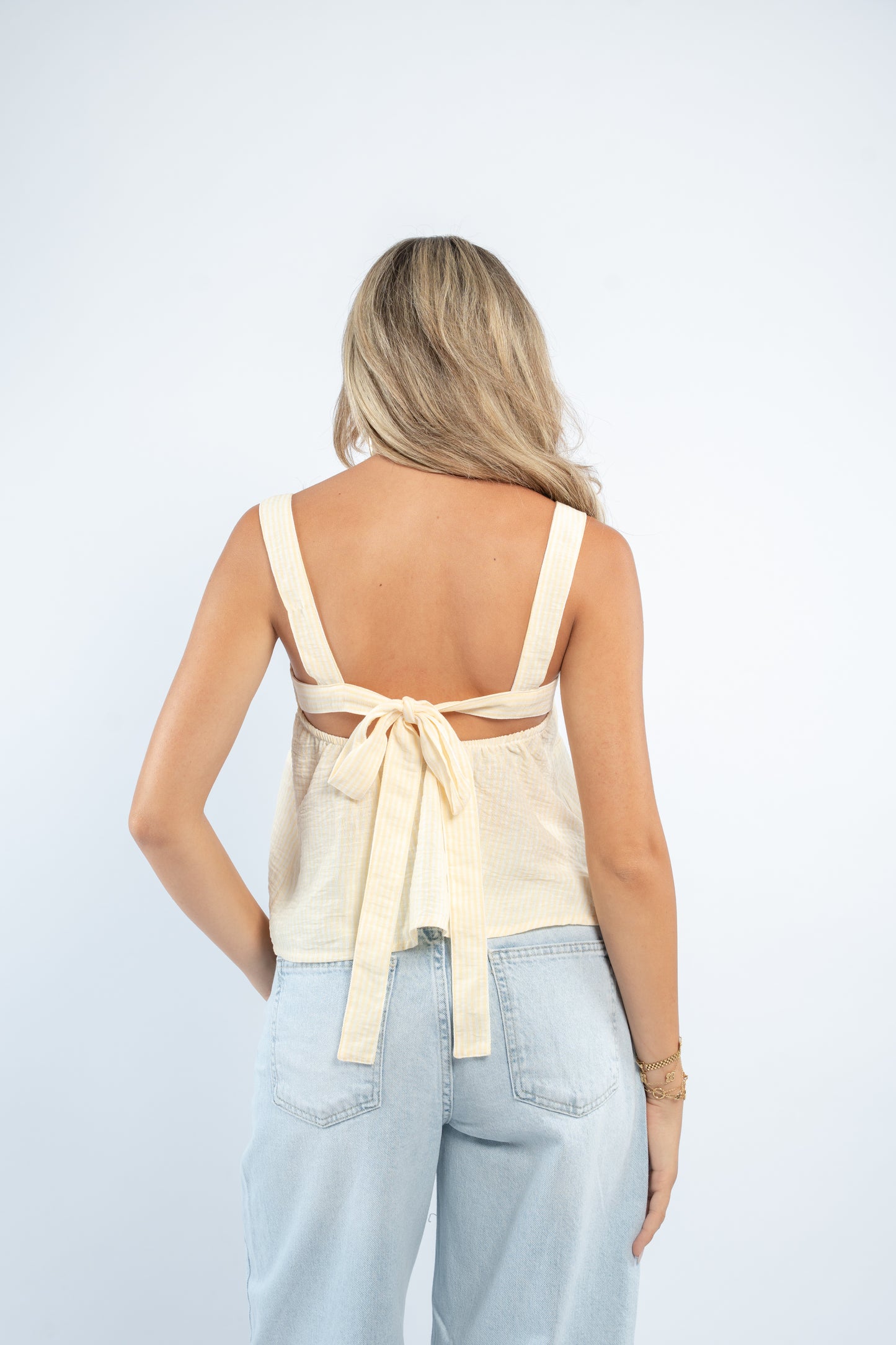 Striped tie top