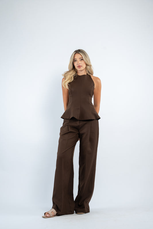 Ruffle hem halter set