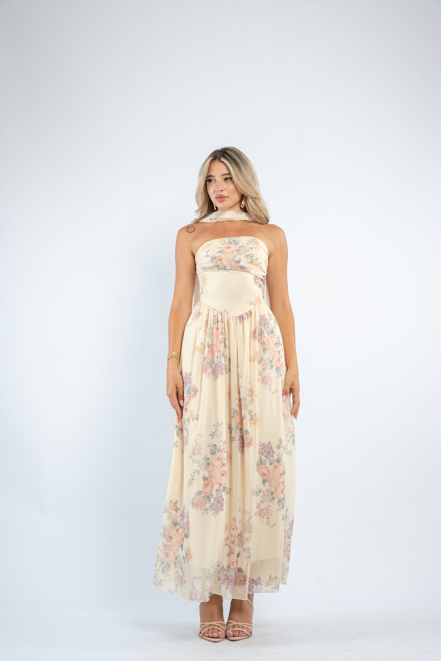 Floral scarf dress