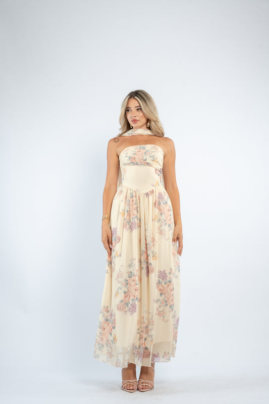 Floral scarf dress
